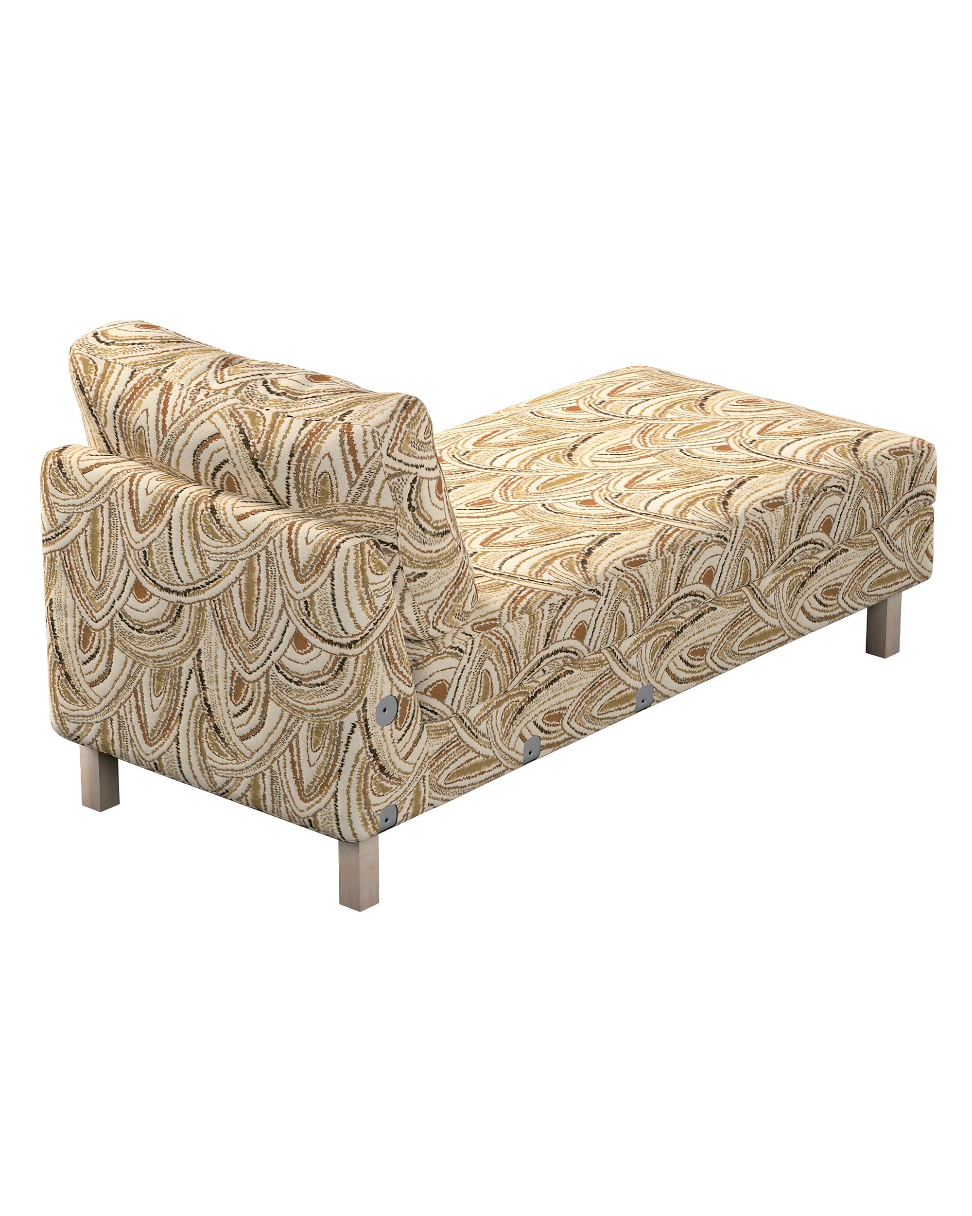 Karlstad chaise longue add-on unit cover colour beige fabric structured, patterned (hover)