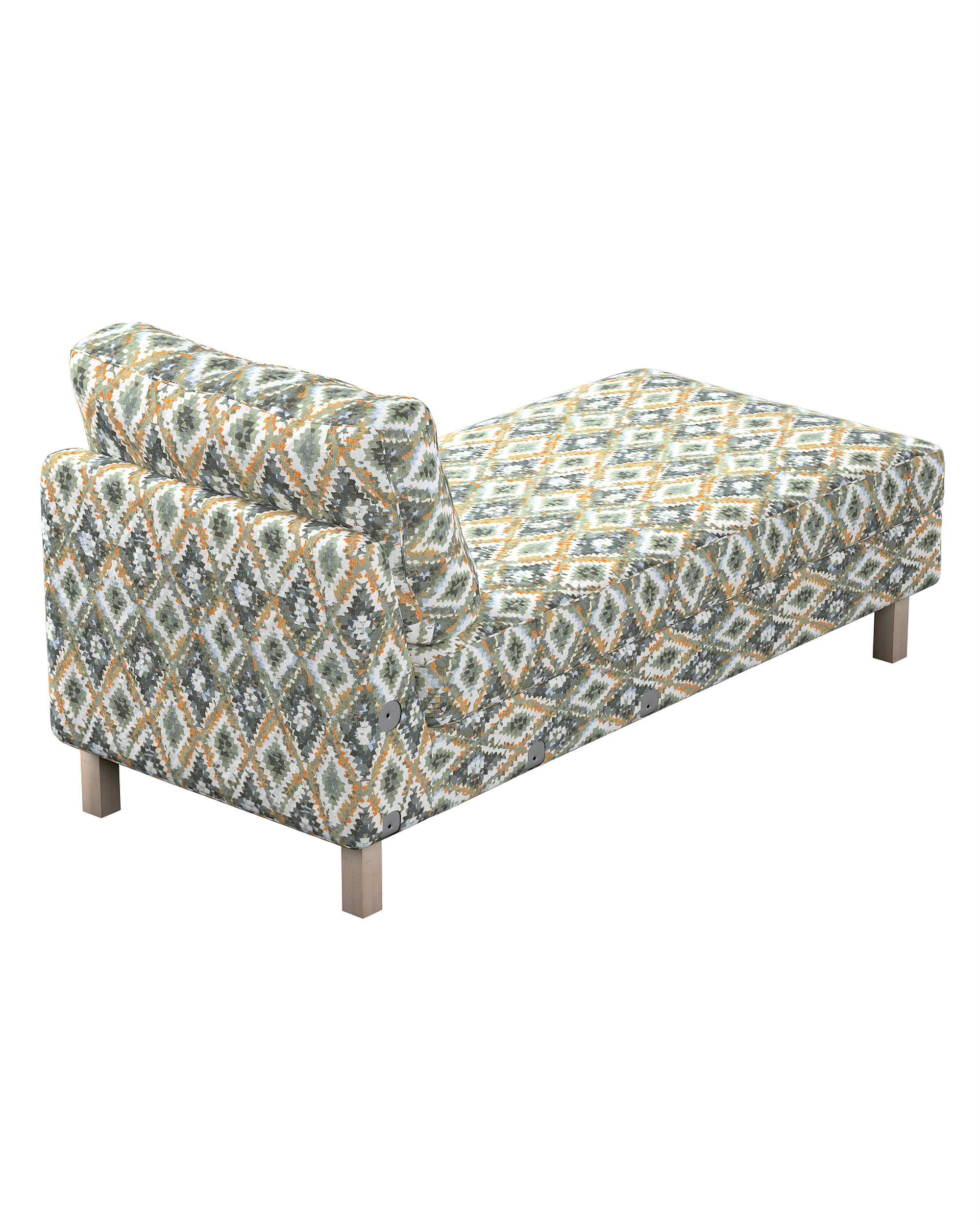 Karlstad chaise longue add-on unit cover colour blue fabric structured, patterned (hover)