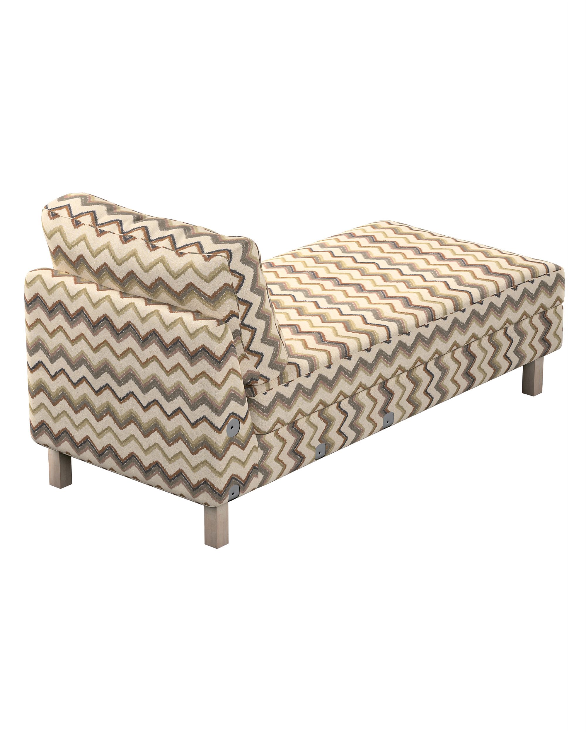 Karlstad chaise longue add-on unit cover colour beige fabric structured, patterned (hover)