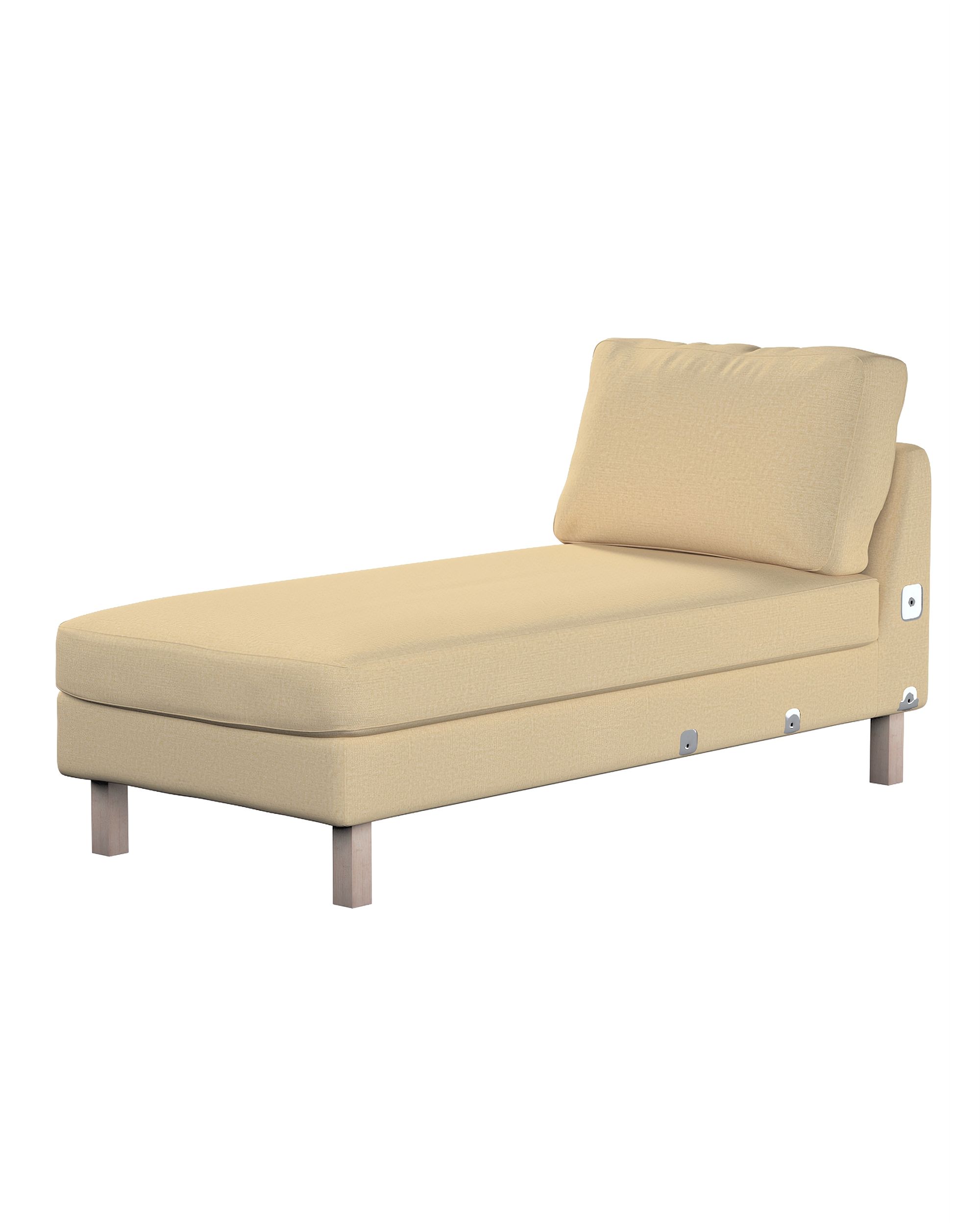 Karlstad chaise longue add-on unit cover colour beige fabric gloss, structured