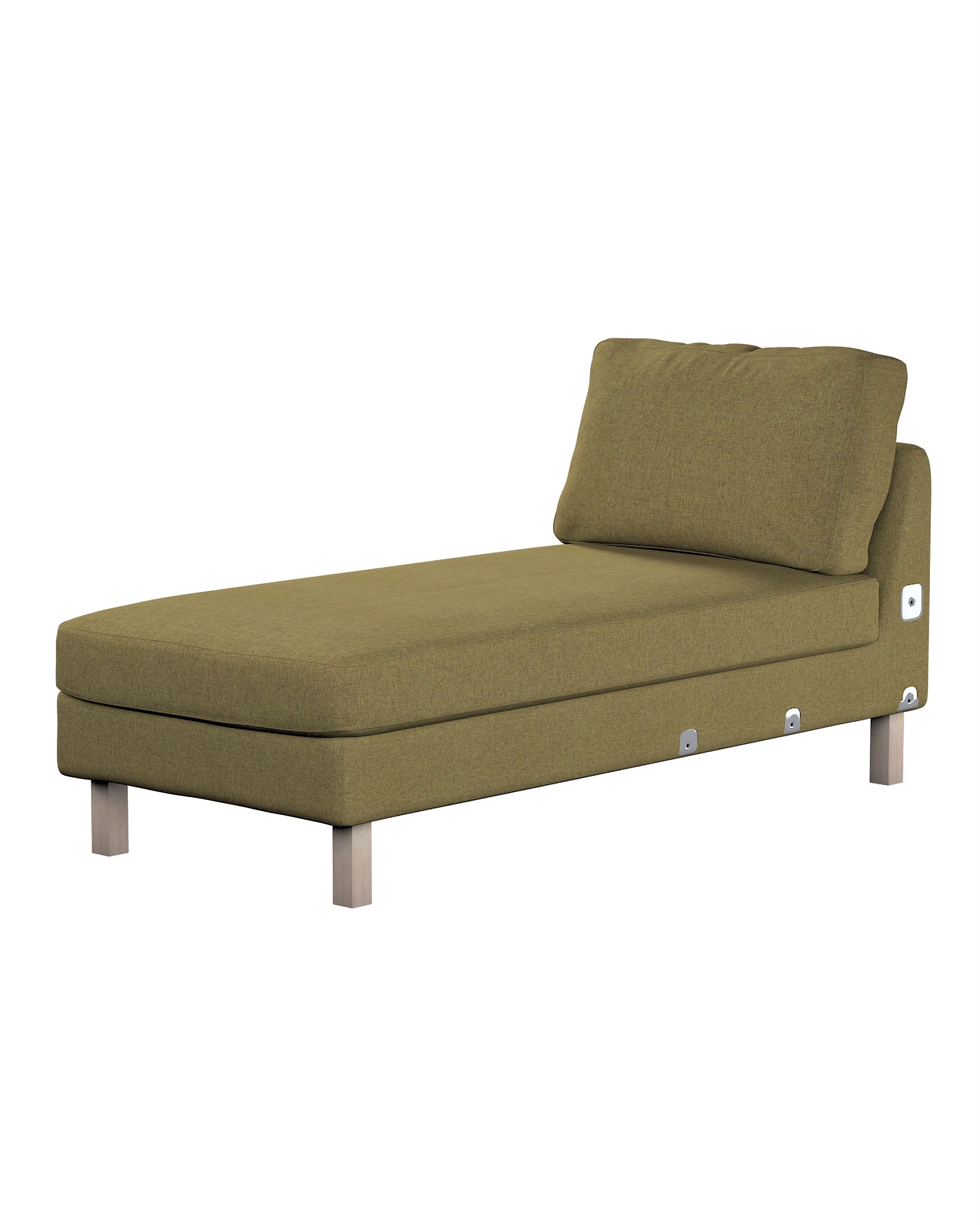 Karlstad chaise longue add-on unit cover colour green fabric structured