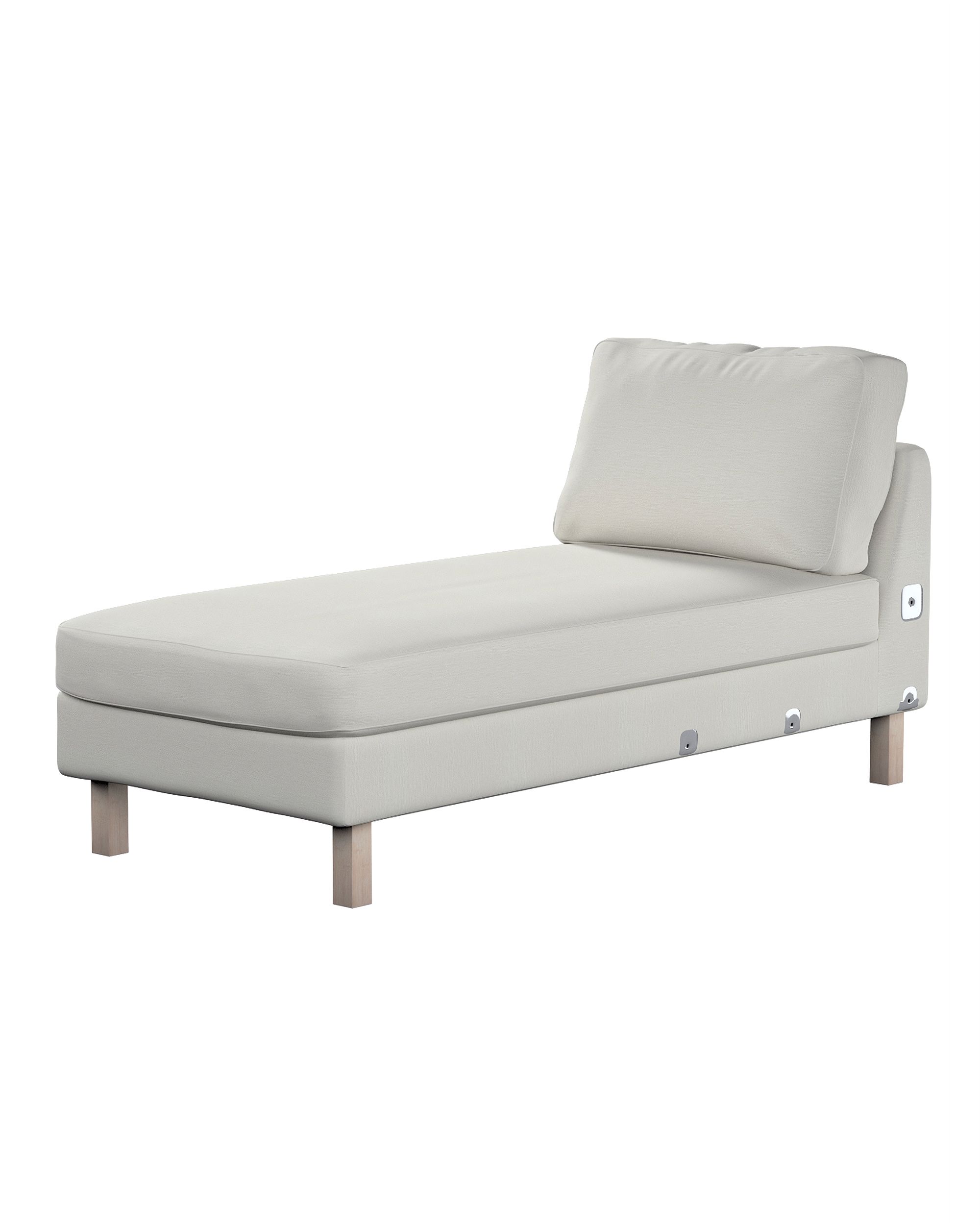 Karlstad chaise longue add-on unit cover colour grey fabric gloss, structured, velvet