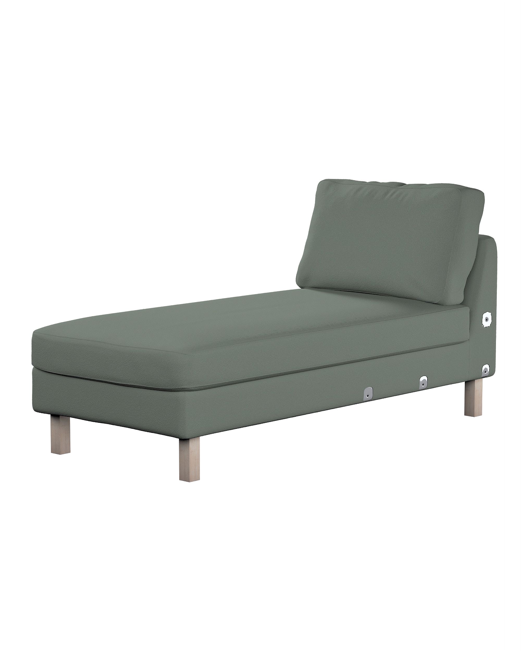 Karlstad chaise longue add-on unit cover colour green fabric structured