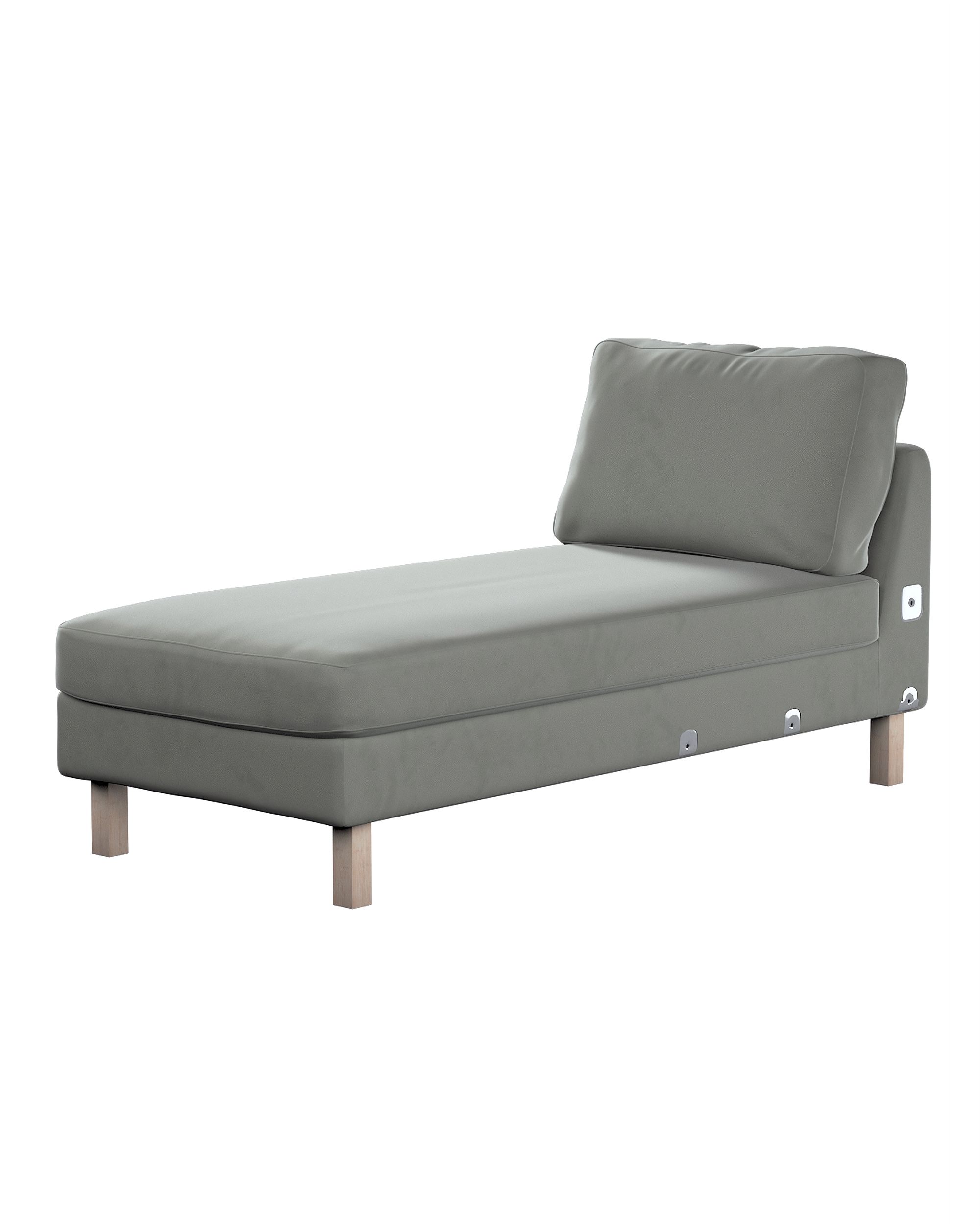 Karlstad chaise longue add-on unit cover colour grey fabric gloss, velvet