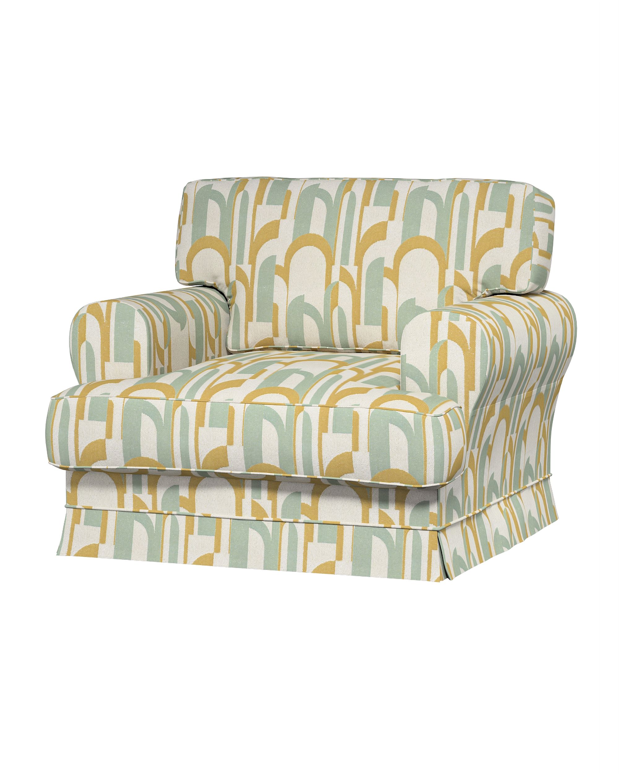 Ekeskog armchair cover colour green fabric structured, patterned