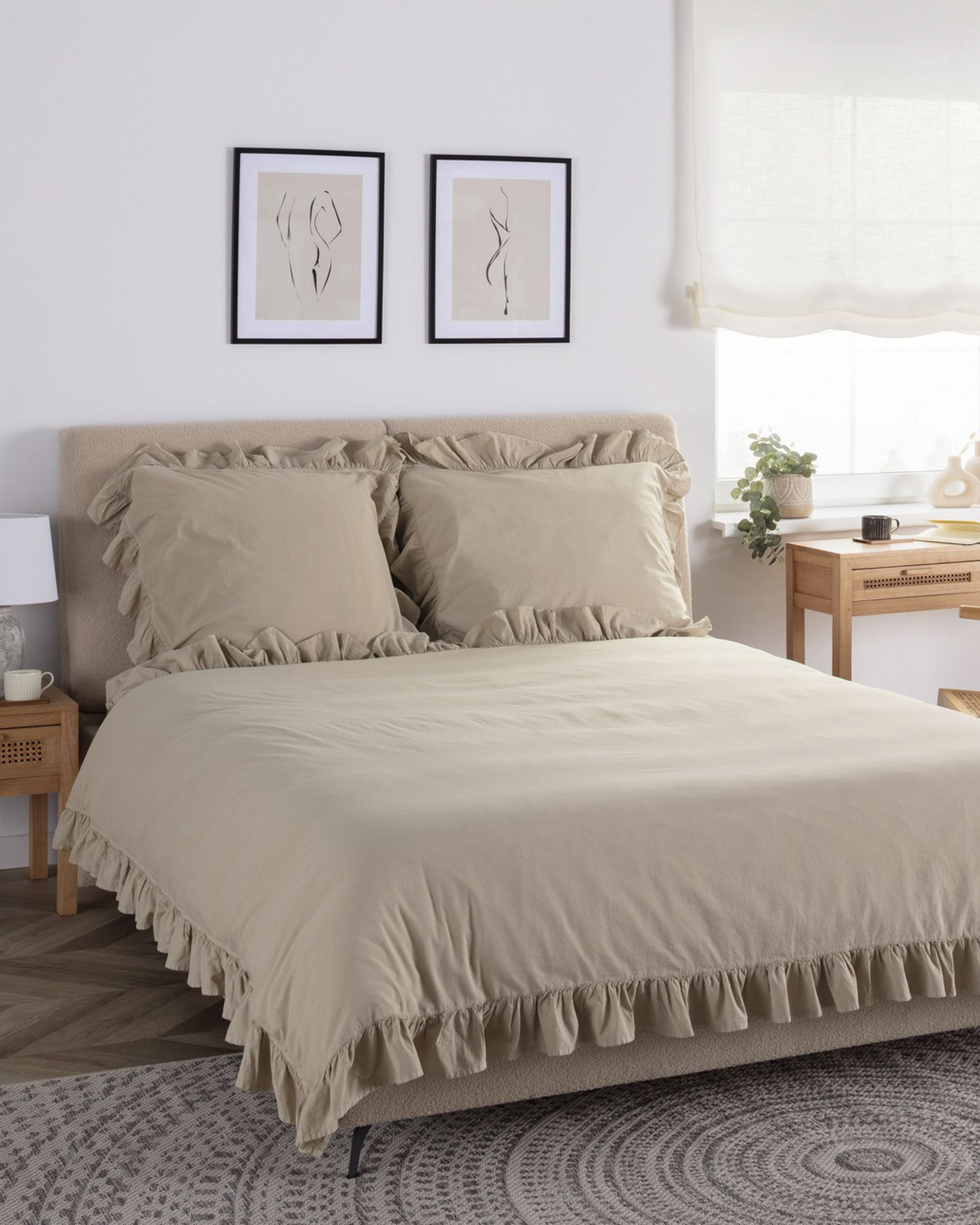 Bedding Cotton 200x220cm oxford tan