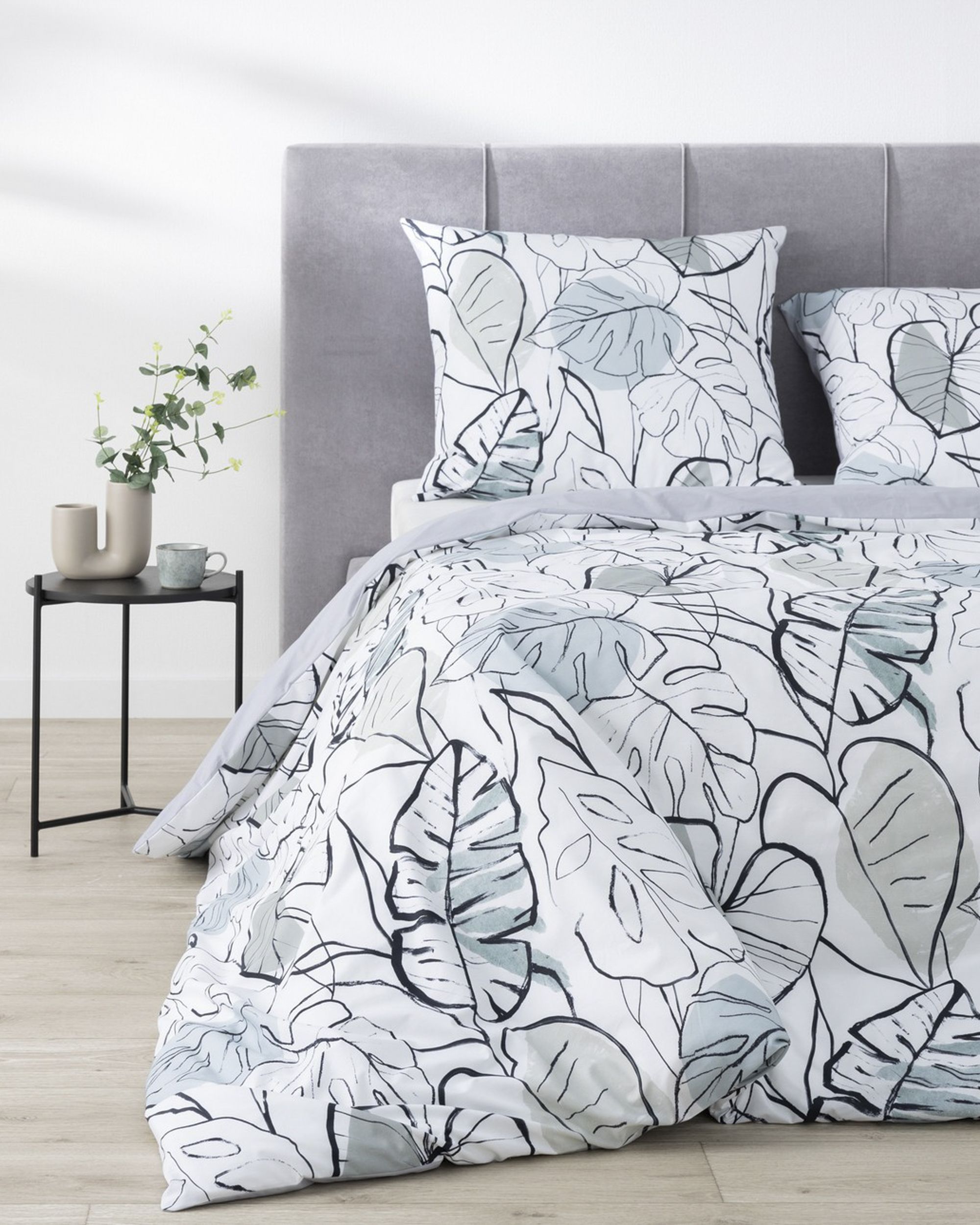 Cotton bed linen Monstera Leaves 220x200cm