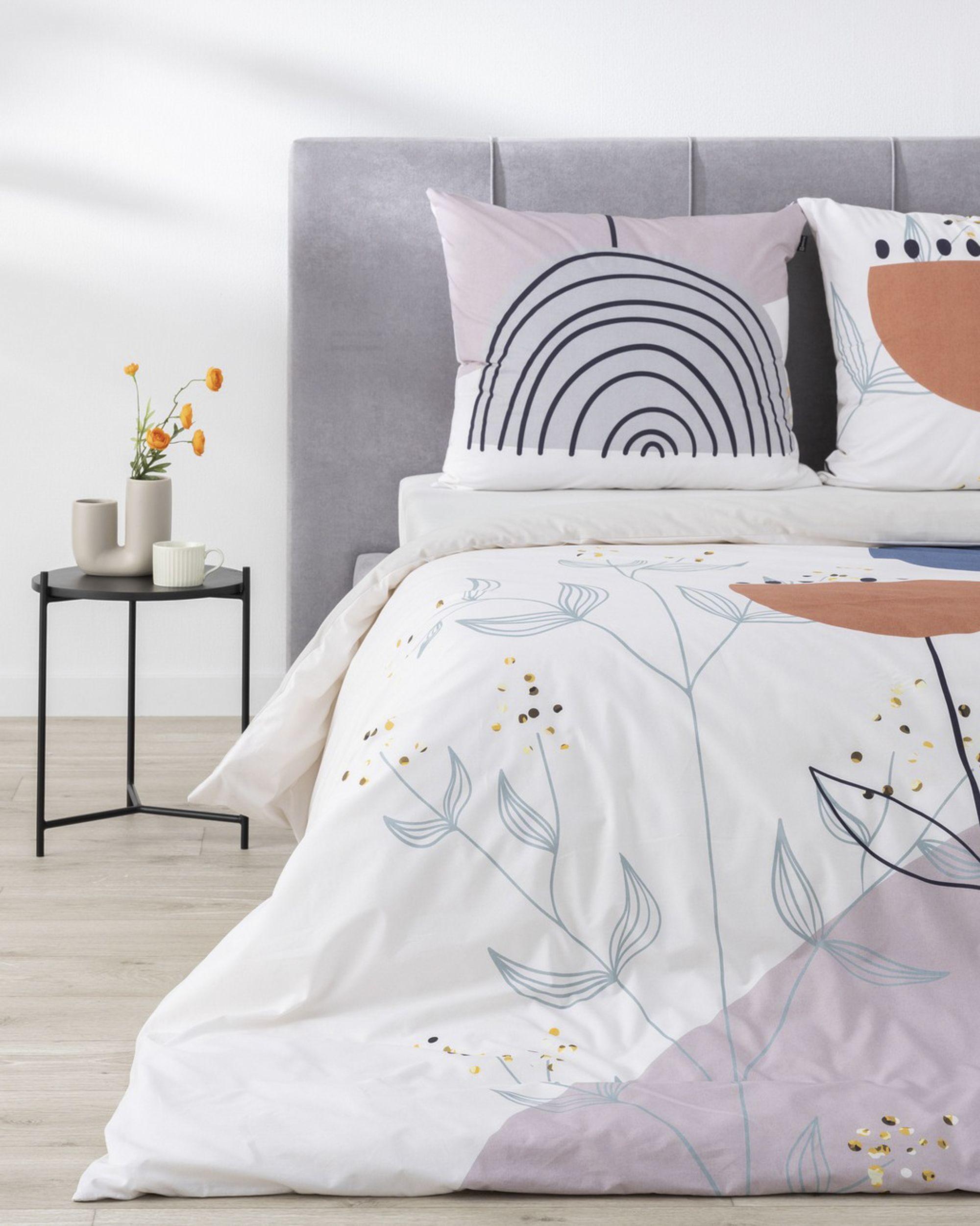 Cotton bed linen Abtrative Poppy 160x200cm