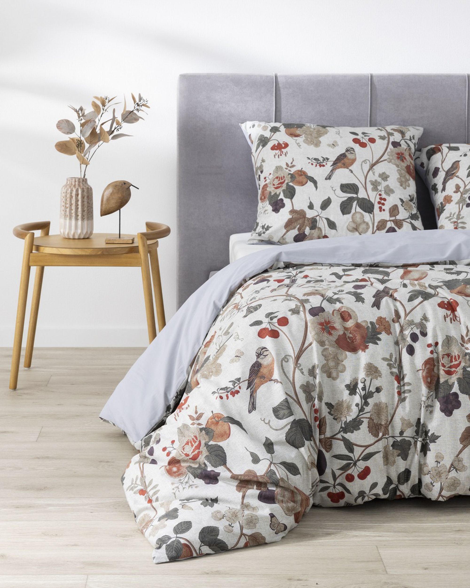Cotton bed linen Joyful Bird 160x200cm