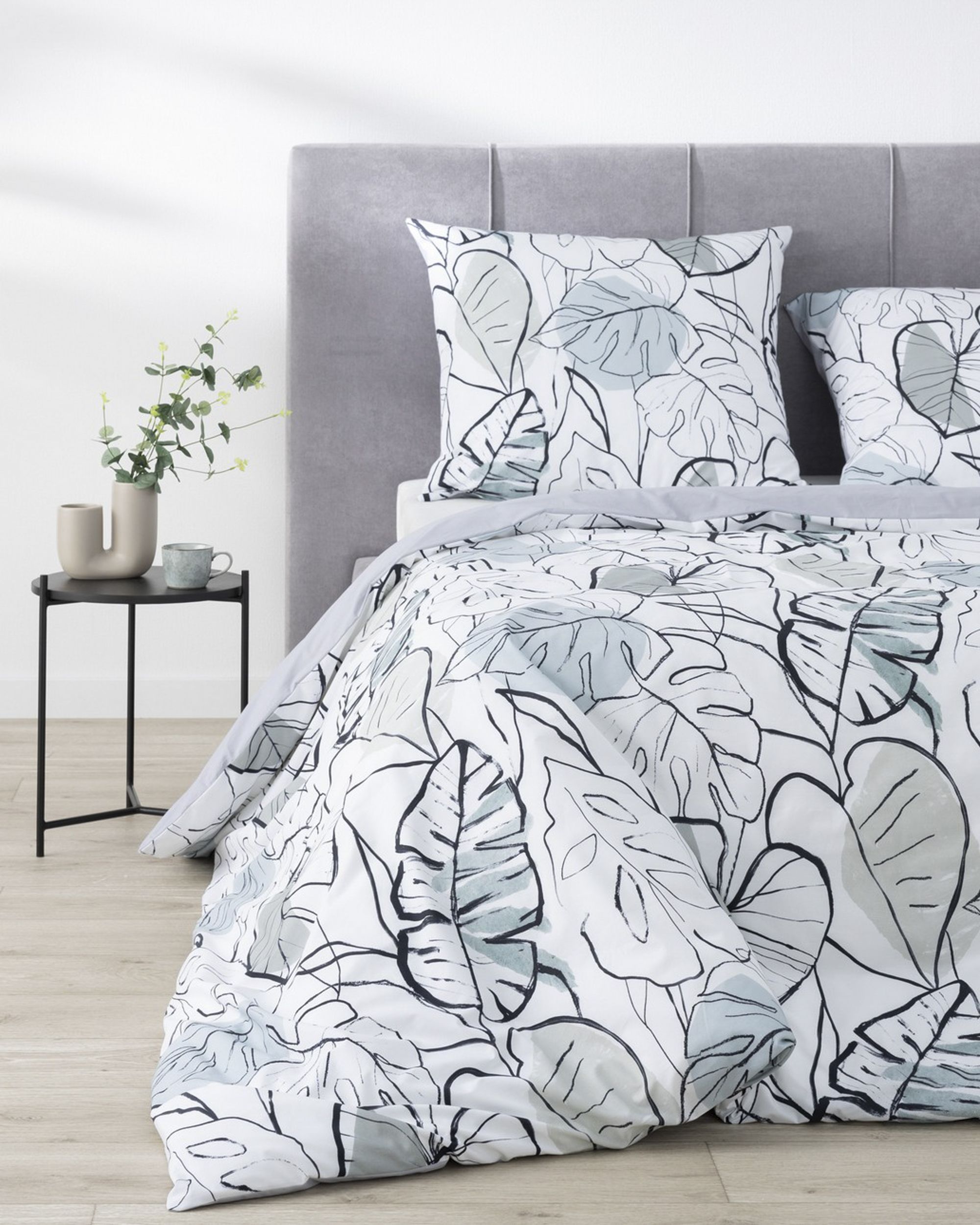 Cotton bed linen Monstera Leaves 160x200cm