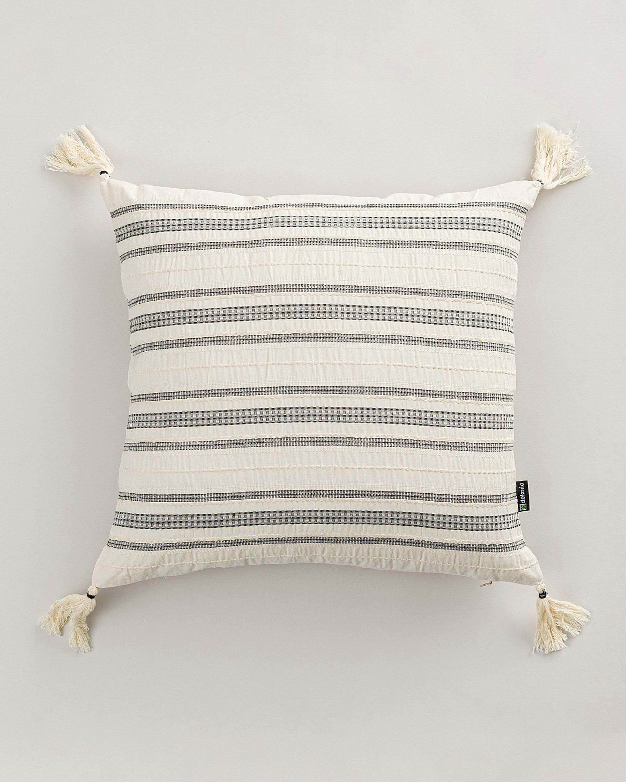 Linea Graphite Tassel cushion cover 45x45 cm