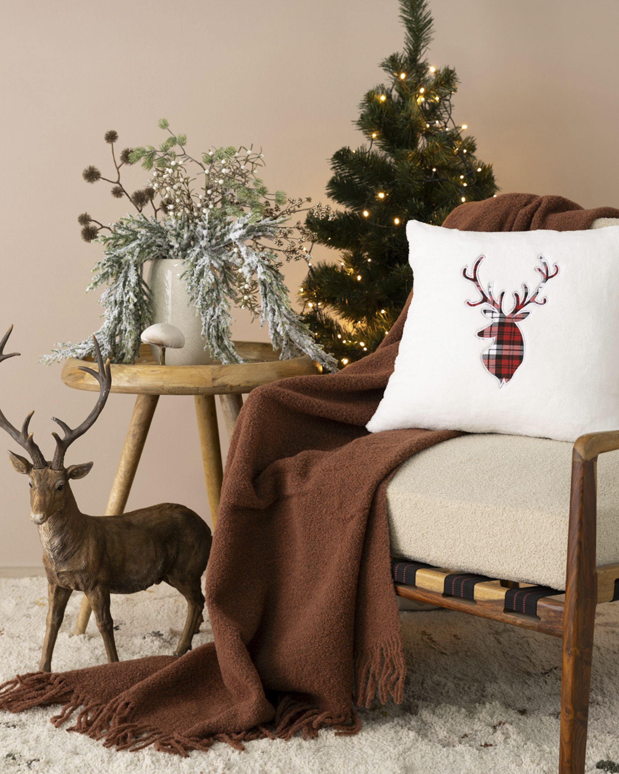 Cushion cover Plaid Stag 43x43 cm (hover)