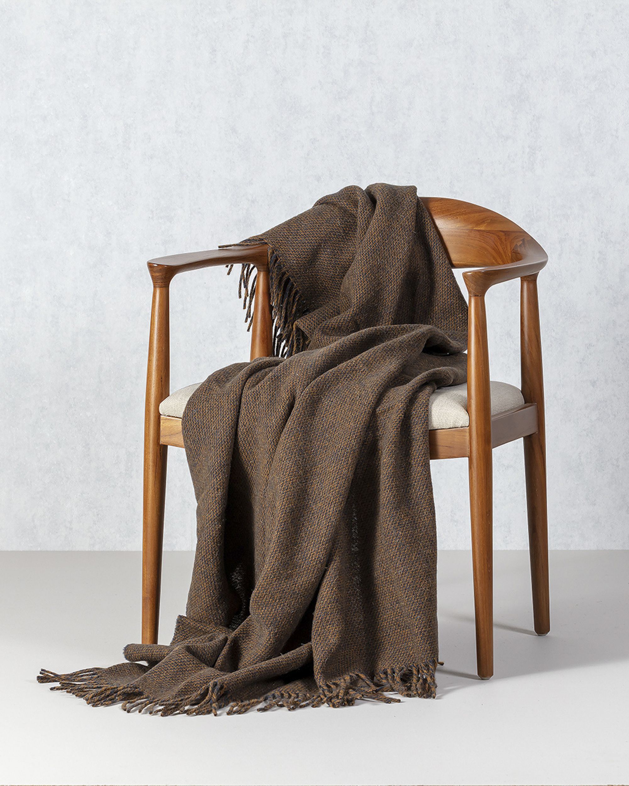 Plaid Zelandia 140x200cm melange brown graphite