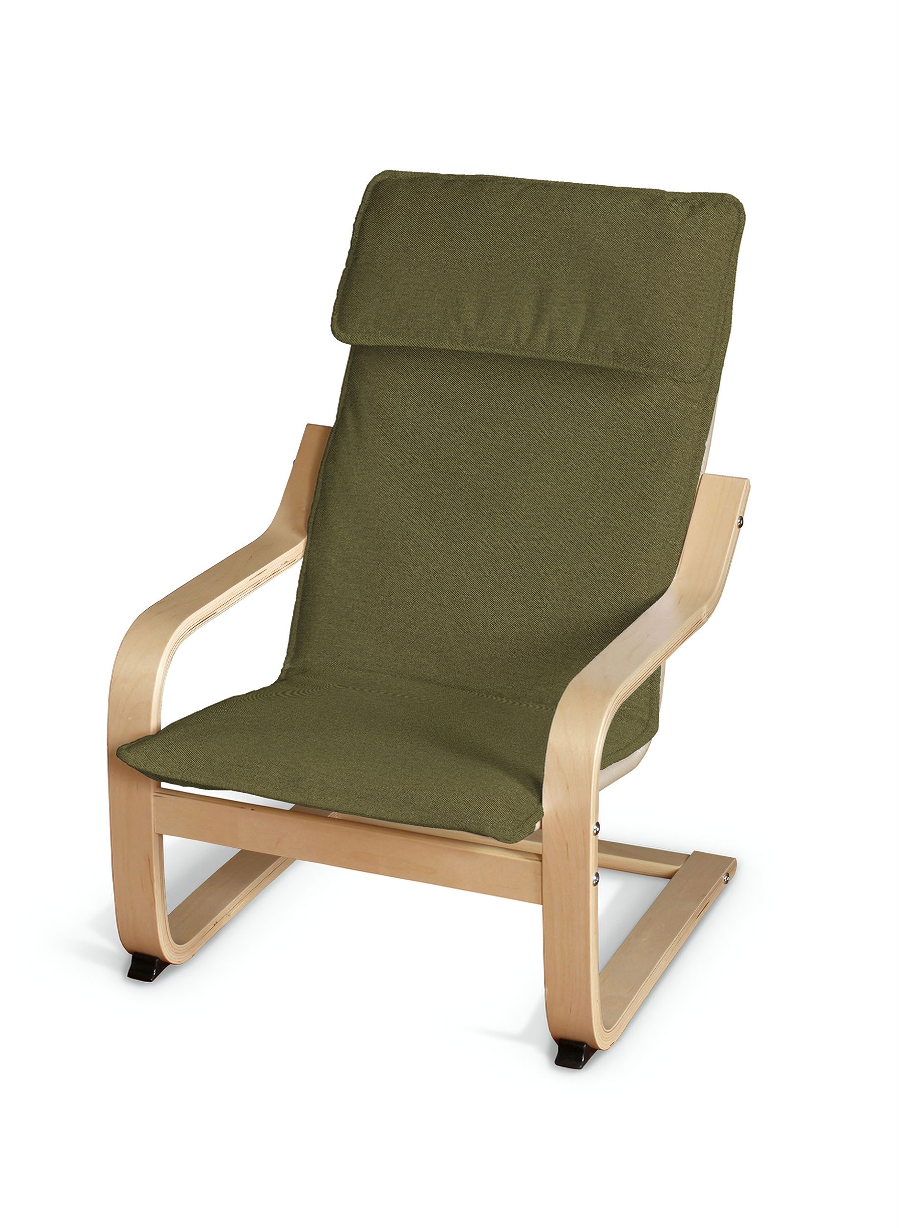 Poäng children's armchair cushion + cover colour green fabric structured