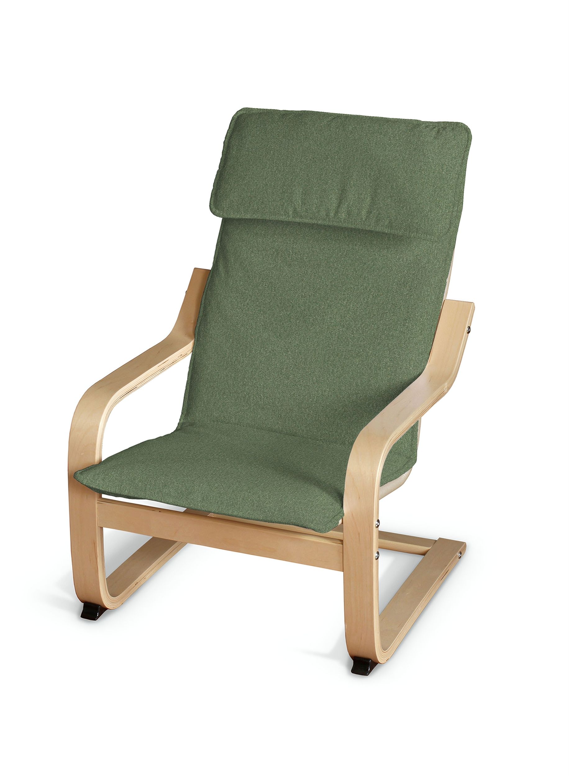 Poäng children's armchair cushion + cover colour green fabric structured