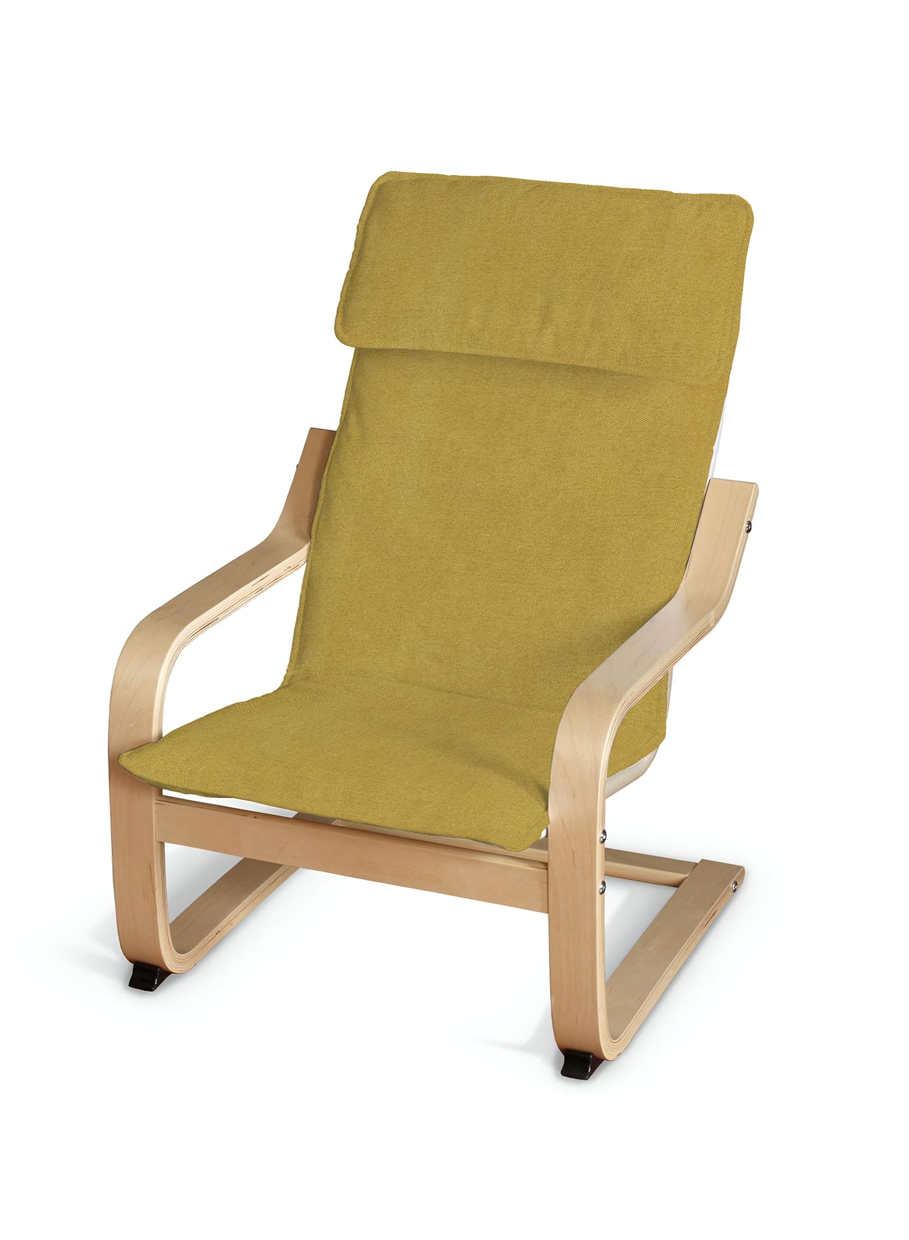 Poäng children's armchair cushion + cover colour yellow fabric structured