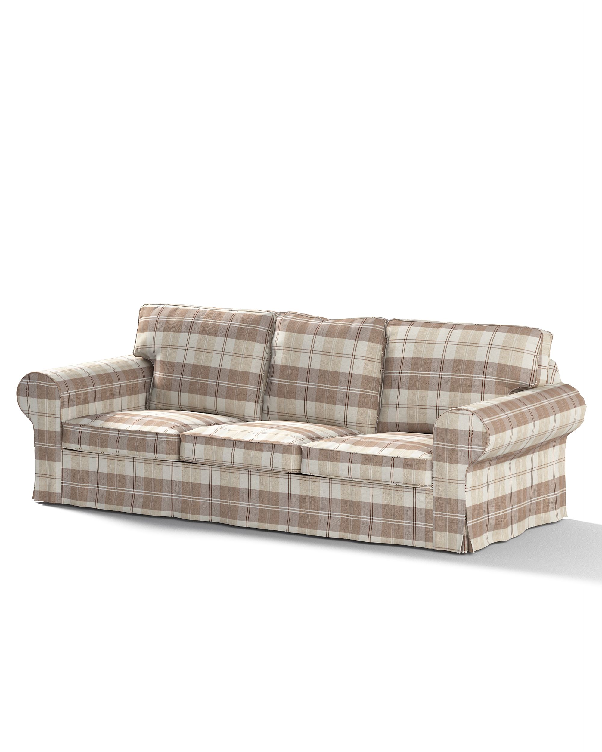 Ektorp 3-seater sofa bed cover (for model on sale in Ikea since 2013) colour beige fabric structured, patterned