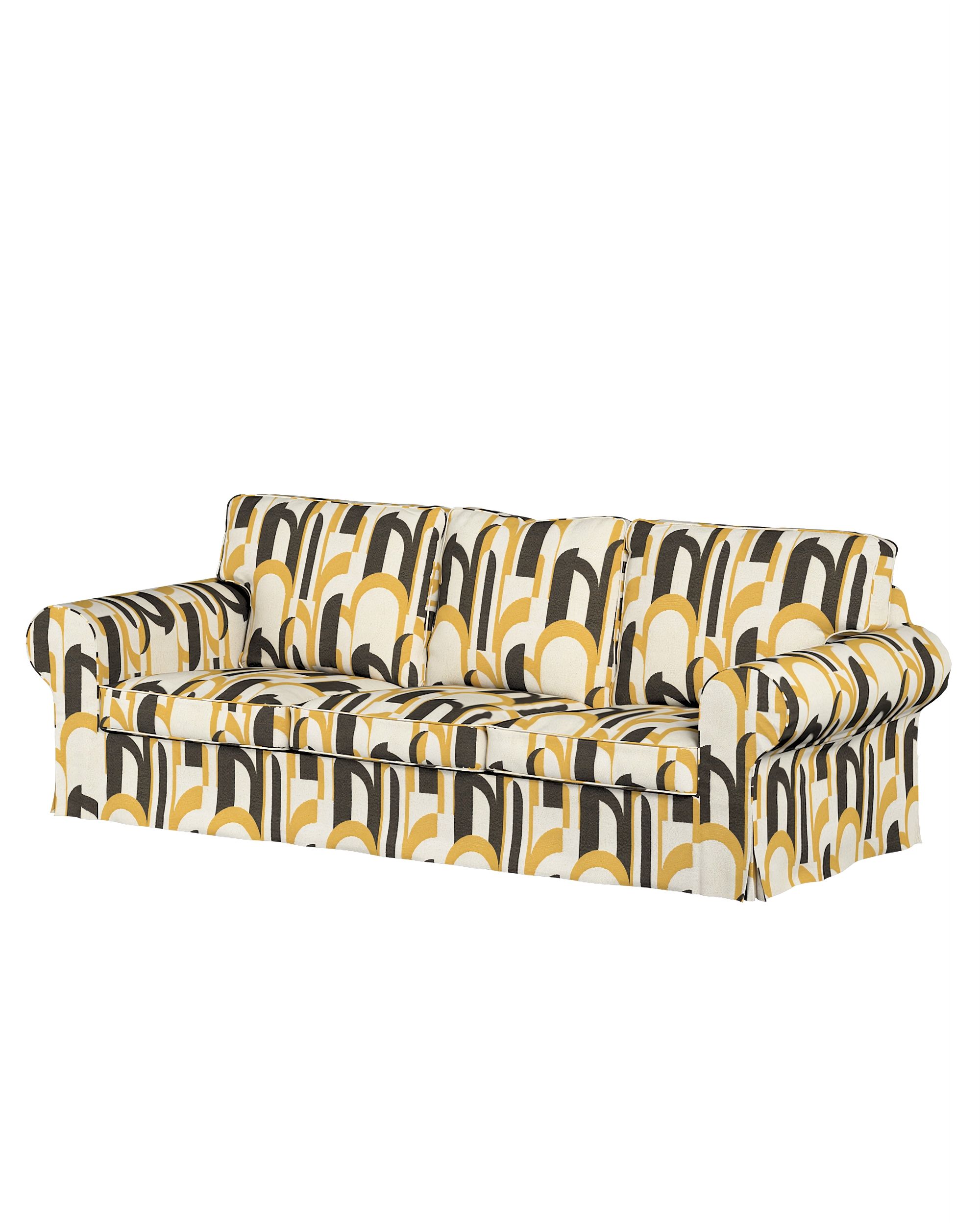 Ektorp 3-seater sofa bed cover (for model on sale in Ikea since 2013) colour multicolour fabric structured, patterned