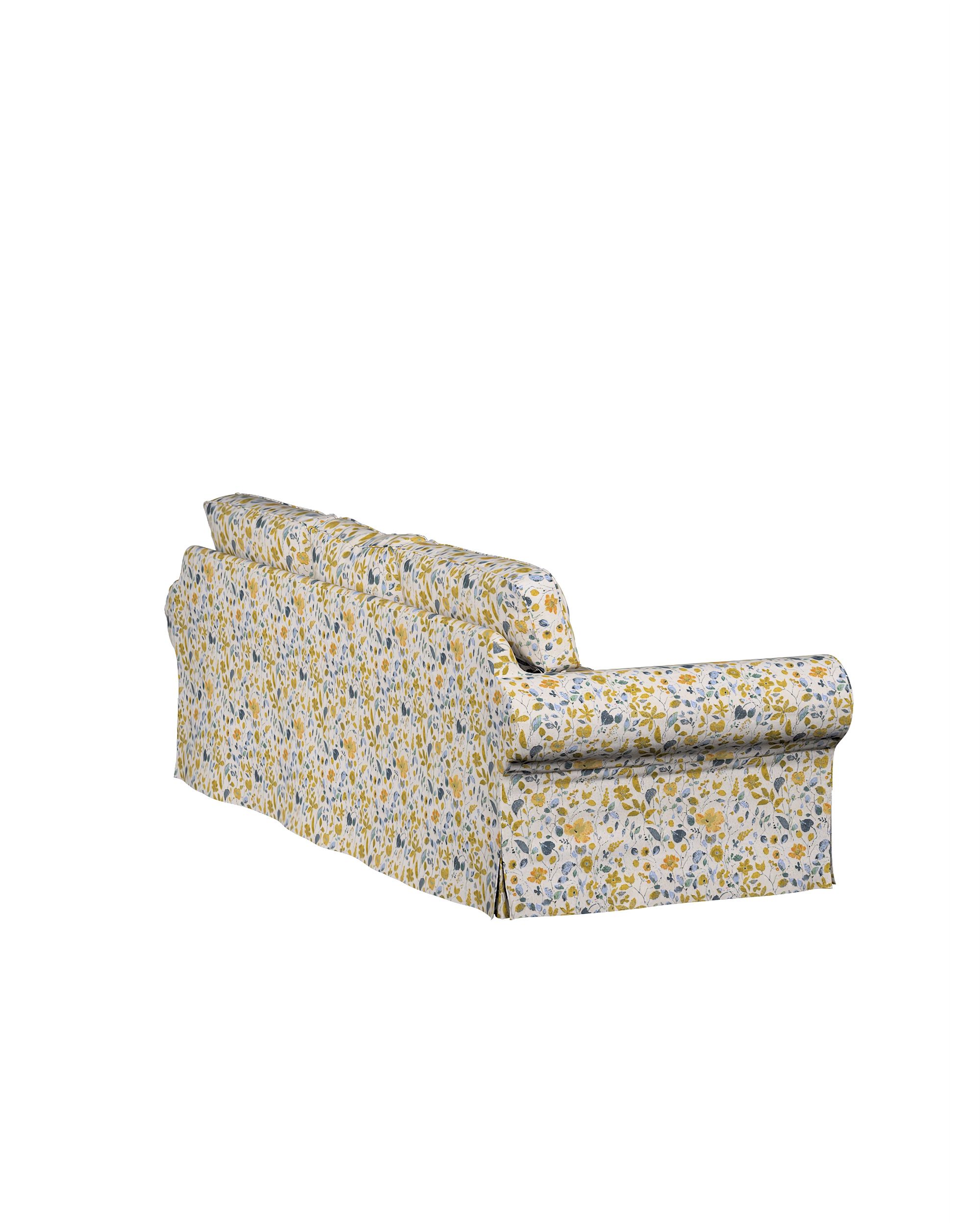 Ektorp 3-seater sofa bed cover (for model on sale in Ikea since 2013) colour yellow fabric structured, patterned (hover)