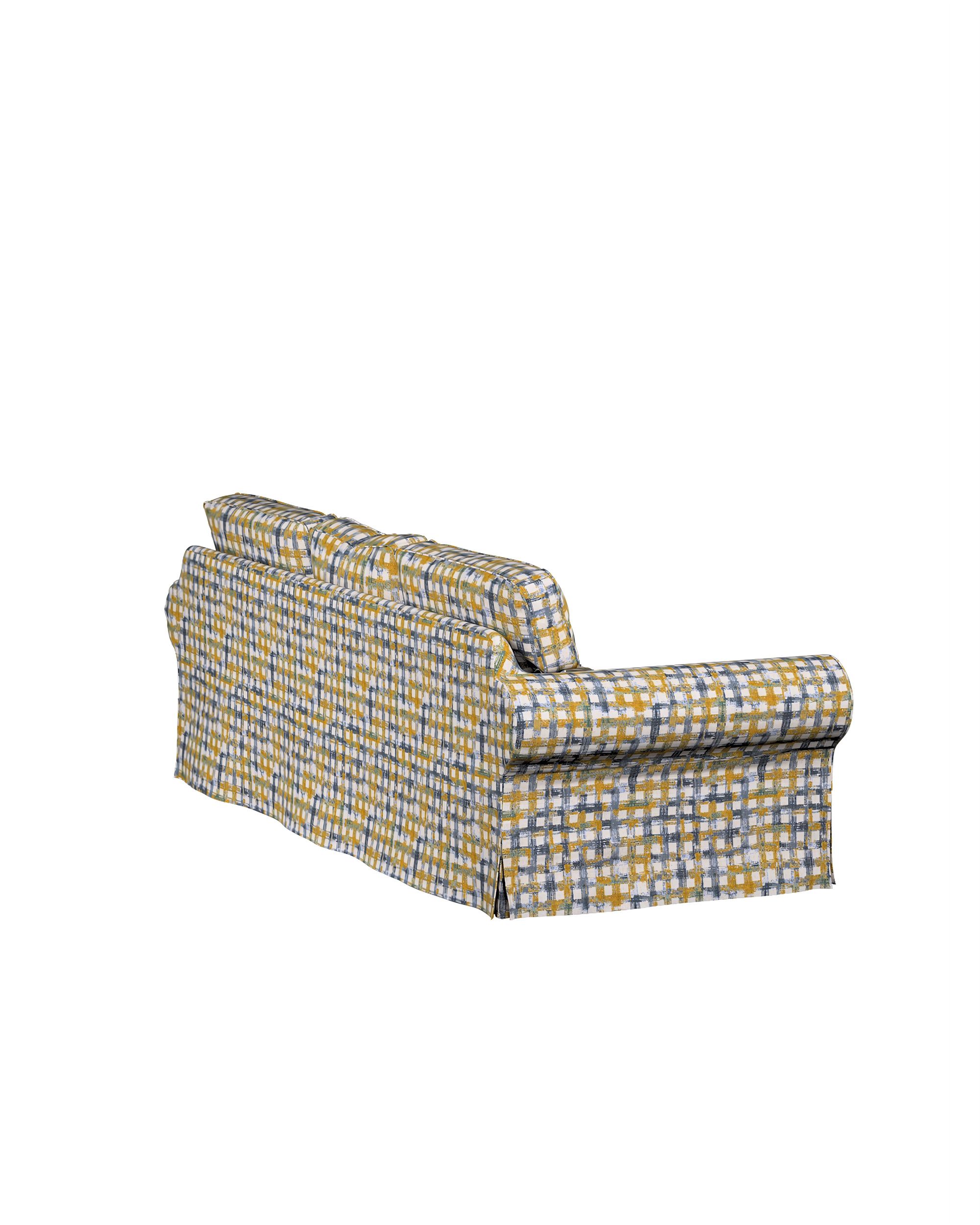 Ektorp 3-seater sofa bed cover (for model on sale in Ikea since 2013) colour blue fabric structured, patterned (hover)