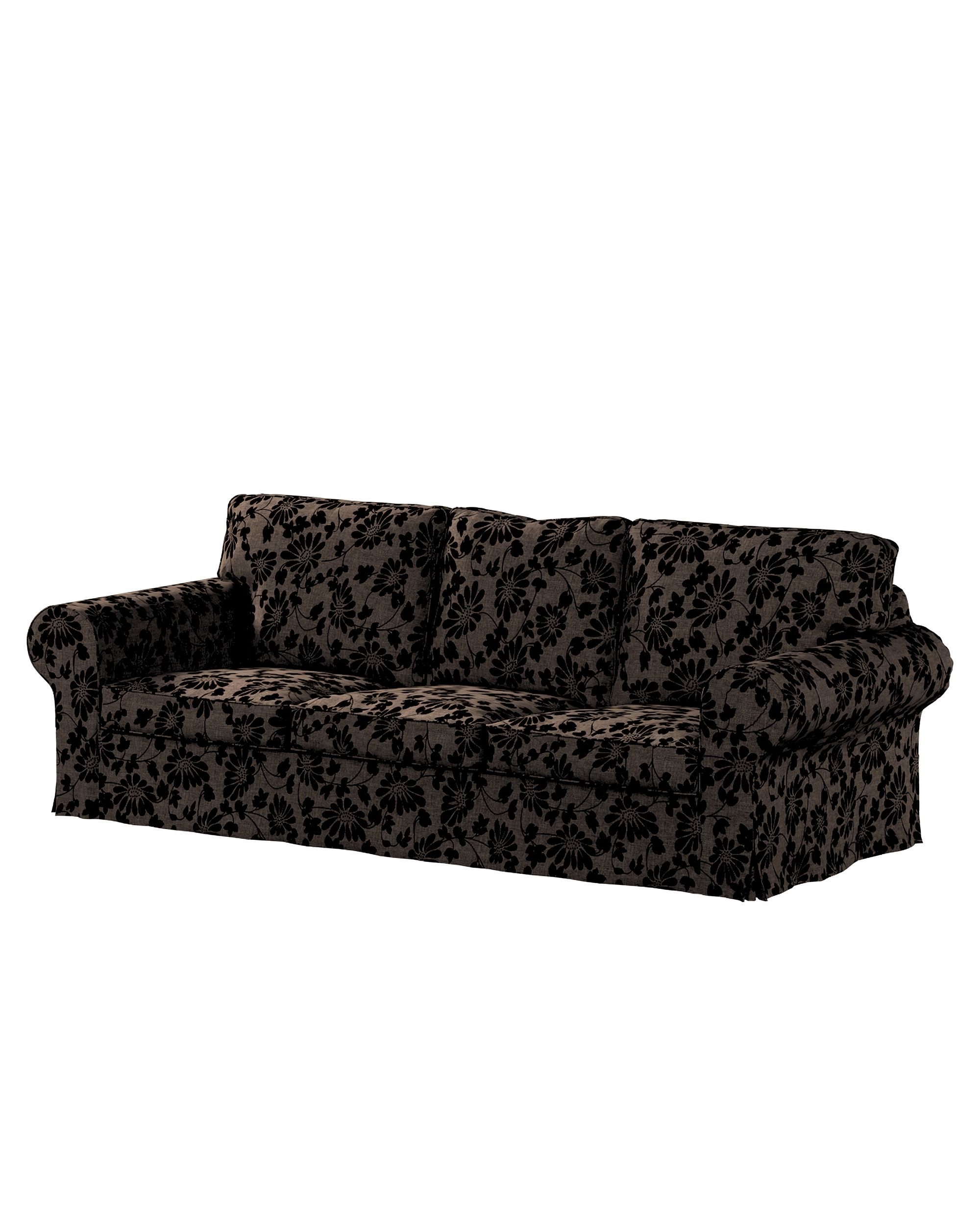 Ektorp 3-seater sofa bed cover (for model on sale in Ikea since 2013) colour brown fabric structured, patterned