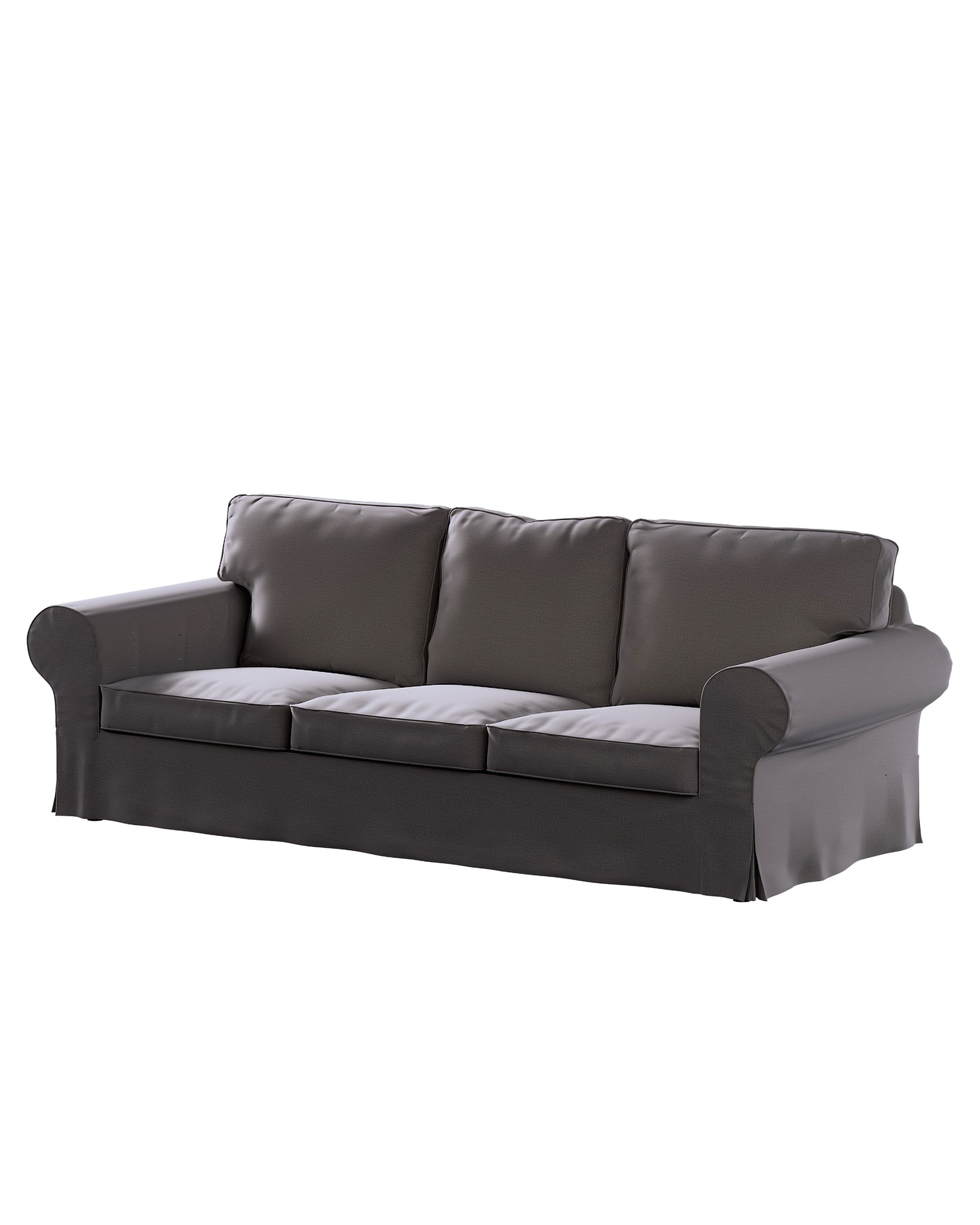 Ektorp 3-seater sofa bed cover (for model on sale in Ikea since 2013) colour brown fabric velvet