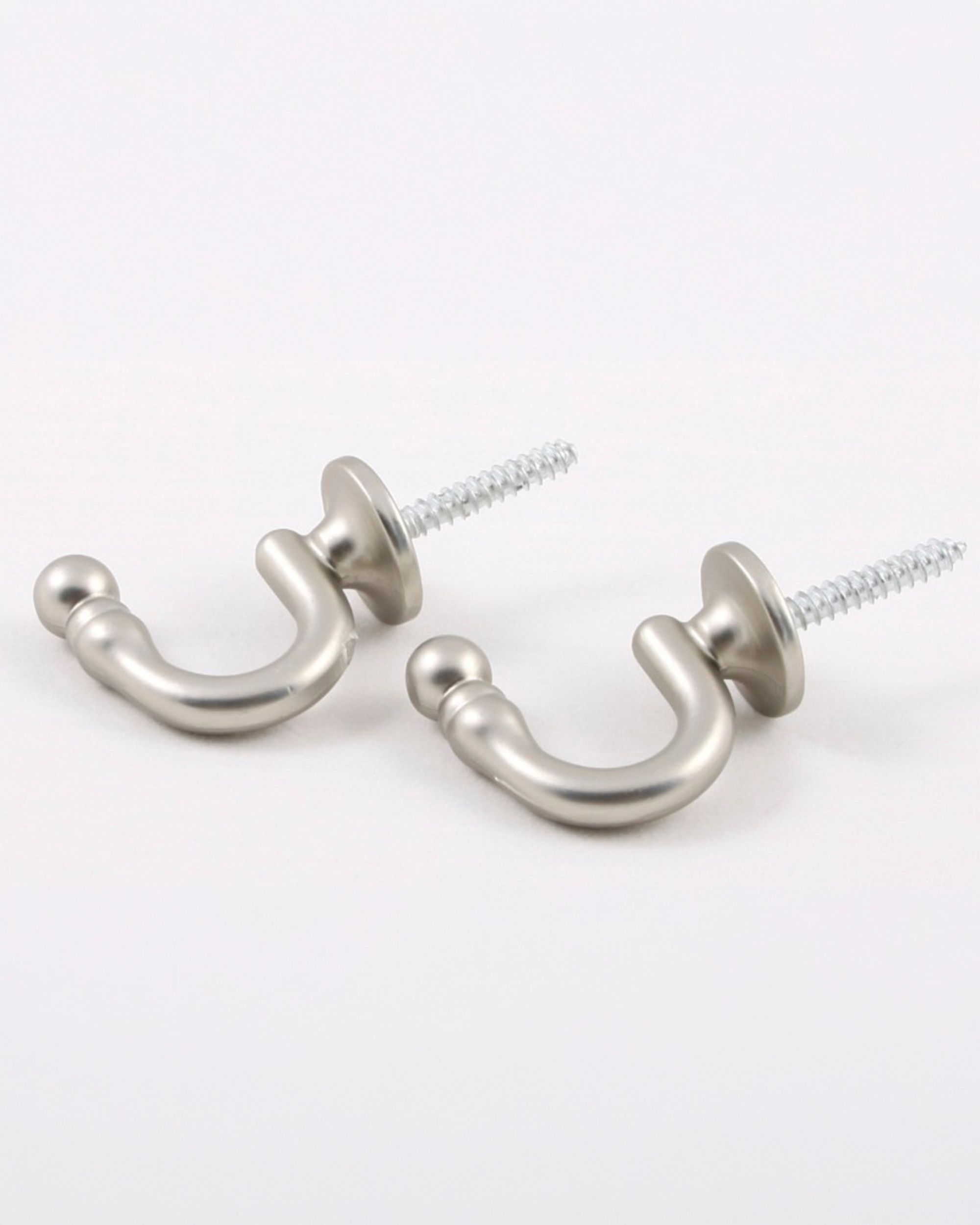 Hooks for tiebacks - satin nickel (set of 2)