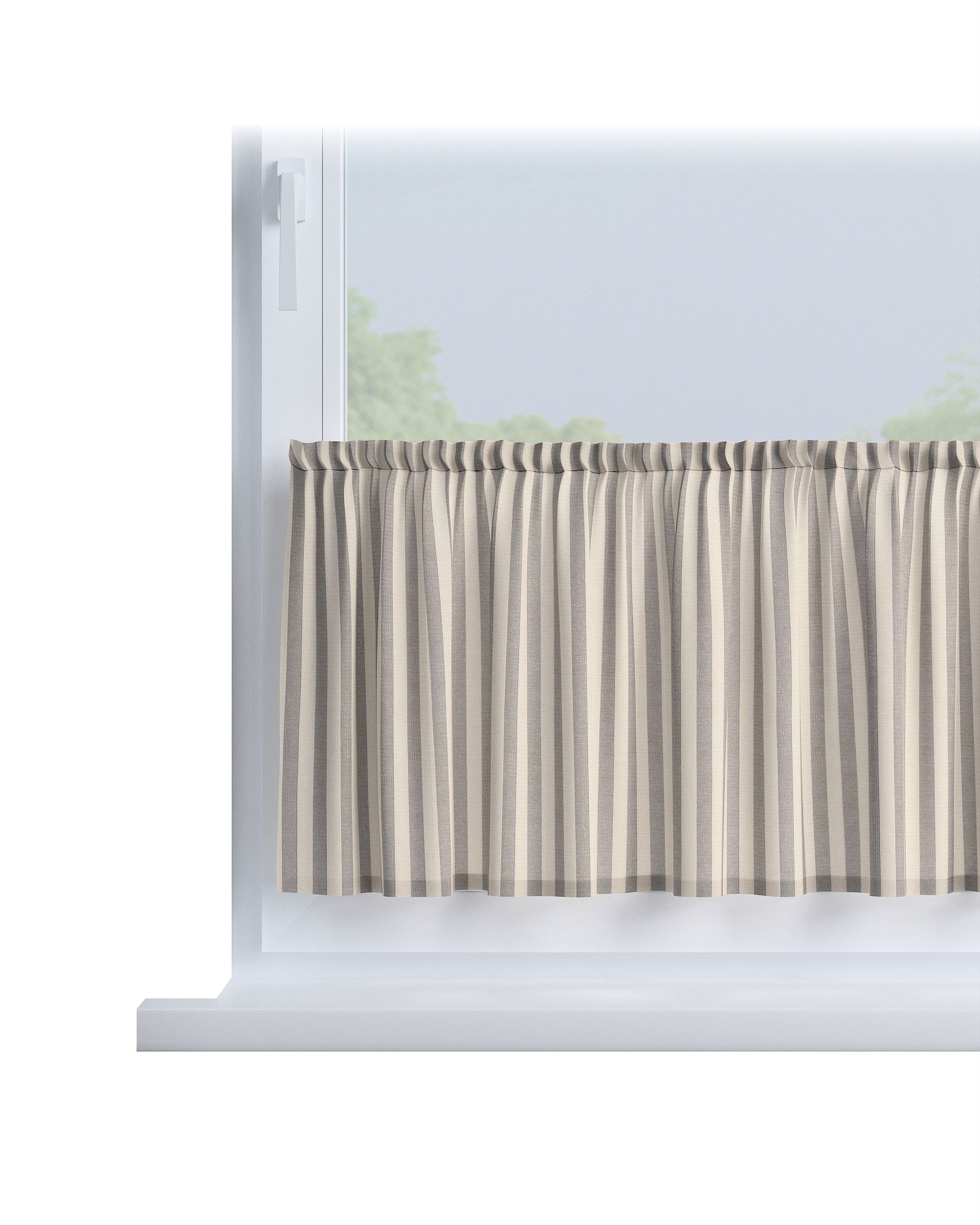Slot valance colour grey fabric patterned