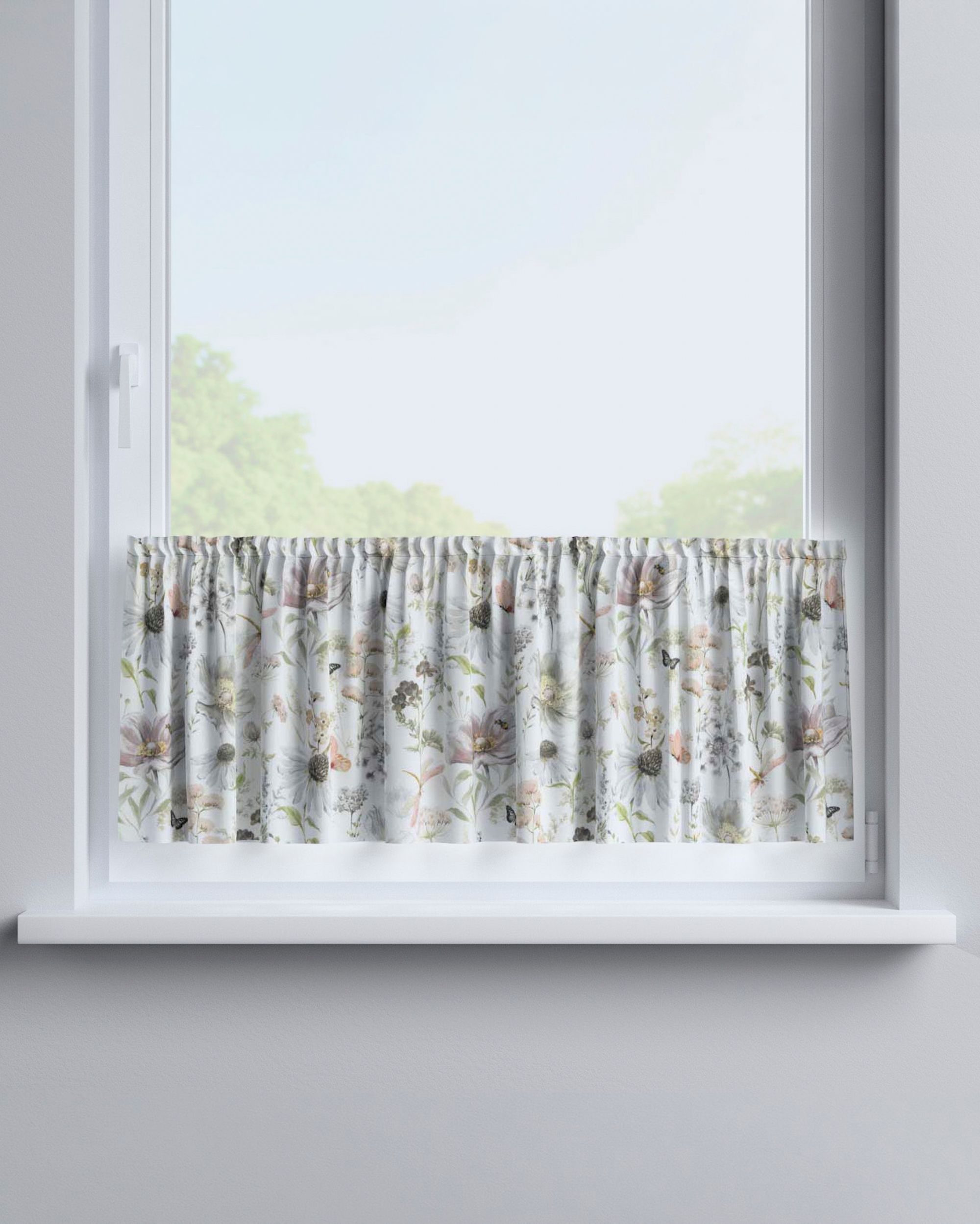 Slot valance colour white fabric patterned (hover)