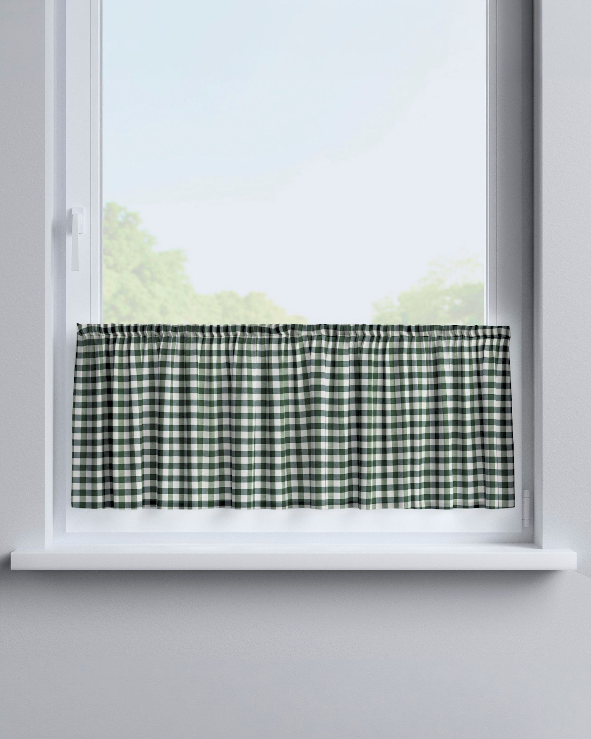 Slot valance colour green fabric patterned (hover)