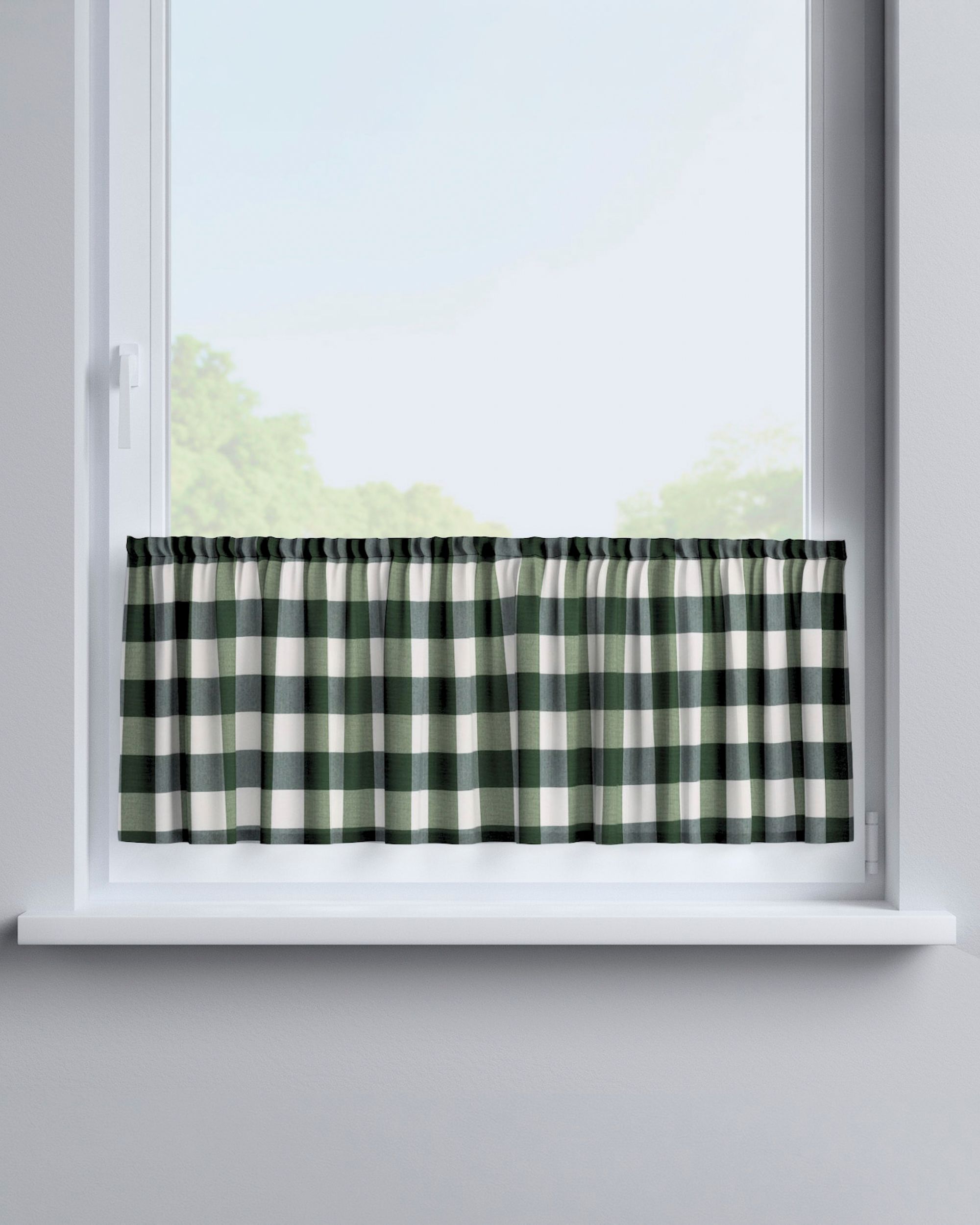 Slot valance colour green fabric patterned (hover)