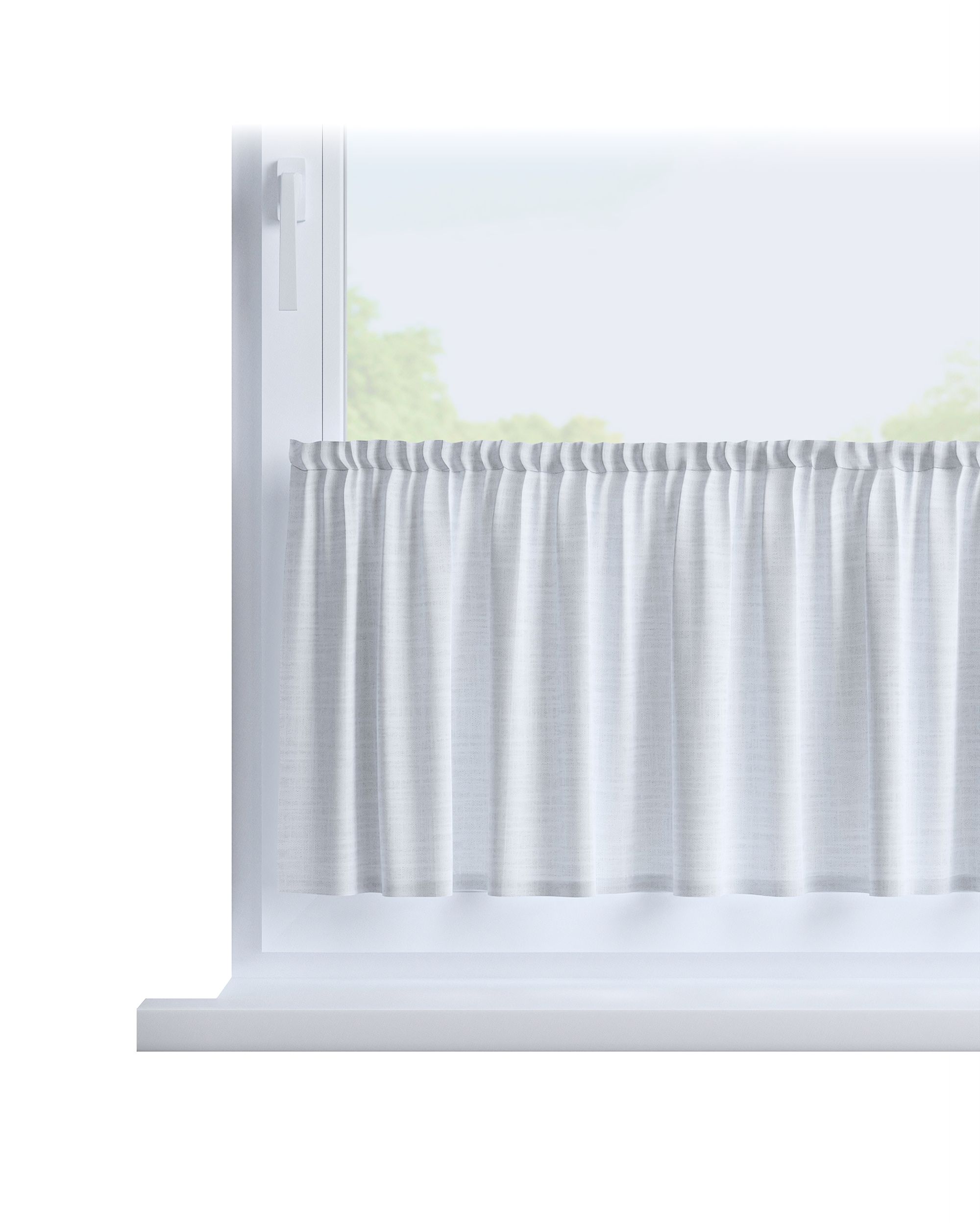 Slot valance colour white fabric structured