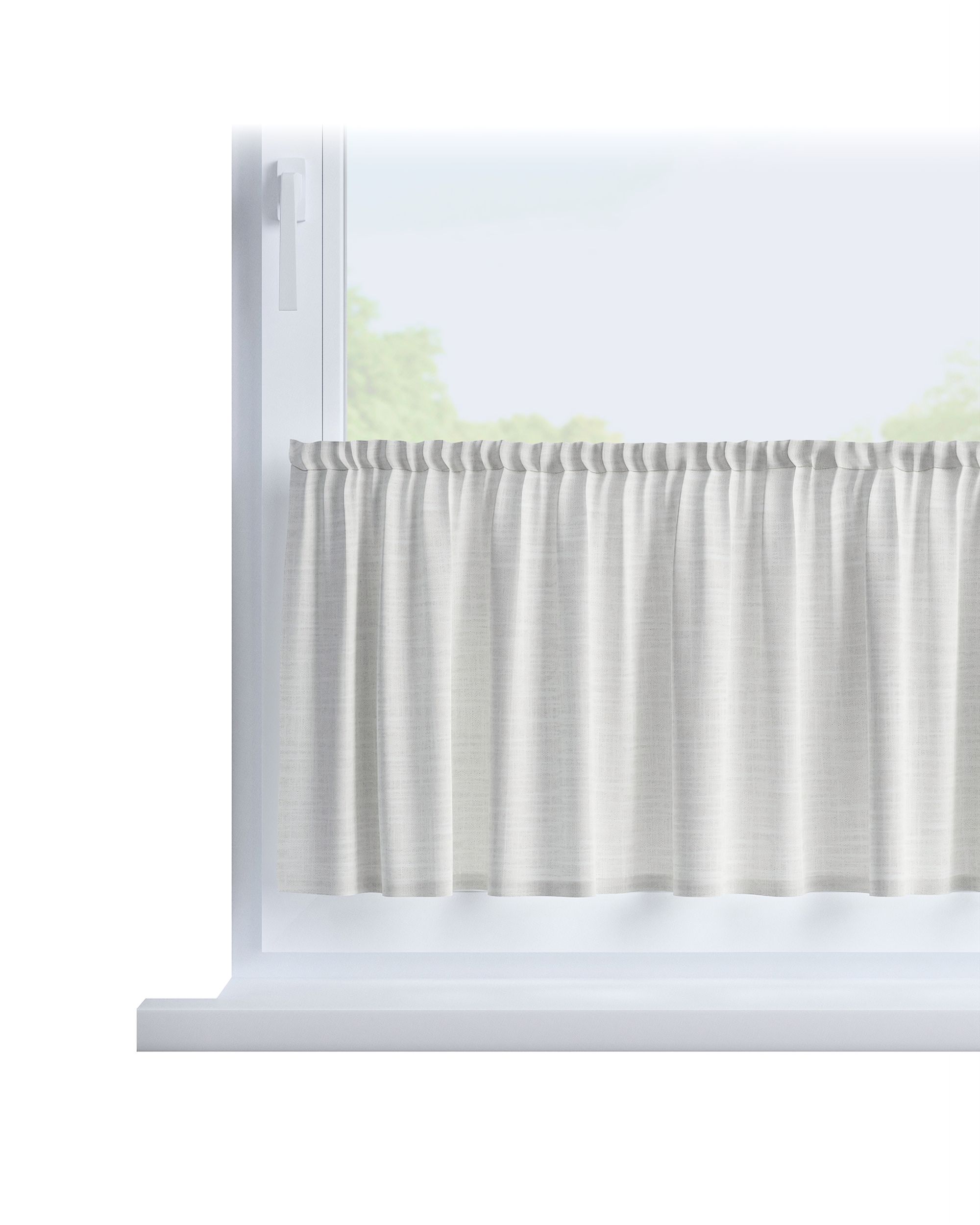 Slot valance colour cream fabric structured