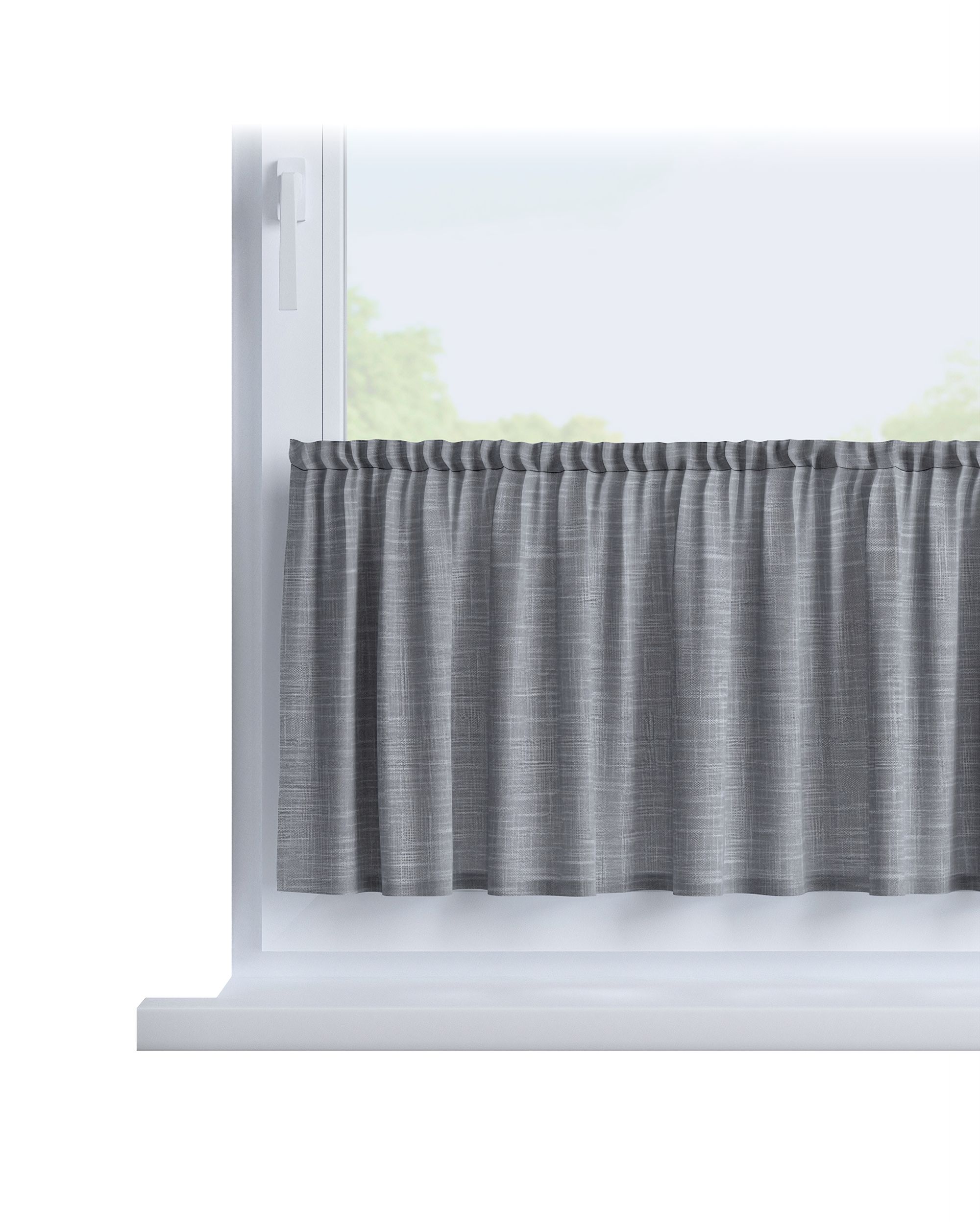 Slot valance colour grey fabric structured