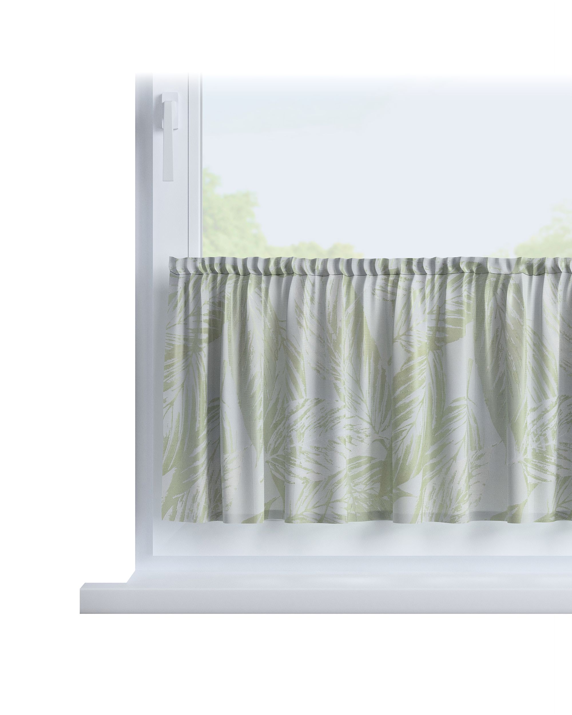Slot valance colour green fabric gloss, structured, patterned