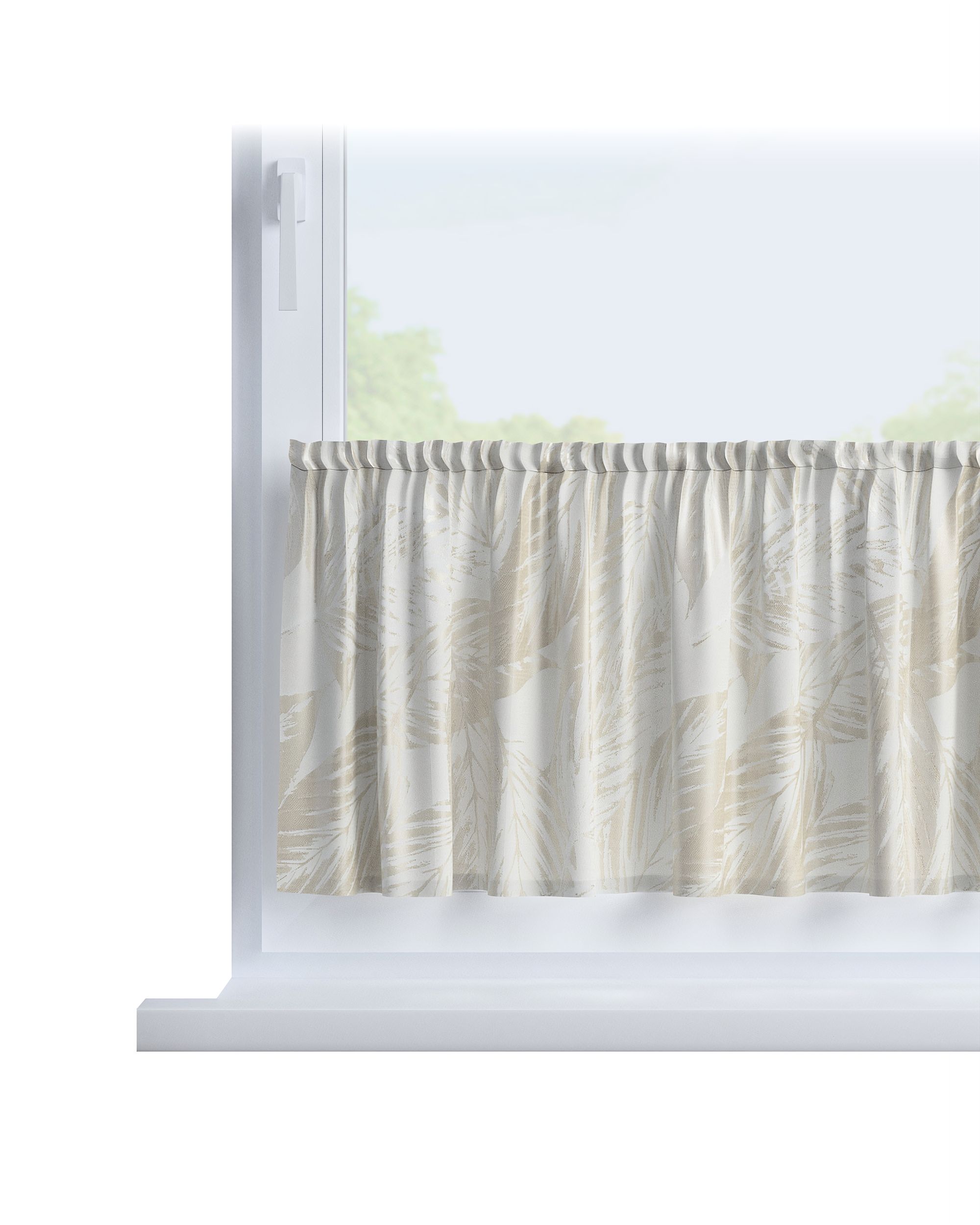 Slot valance colour green fabric gloss, structured, patterned