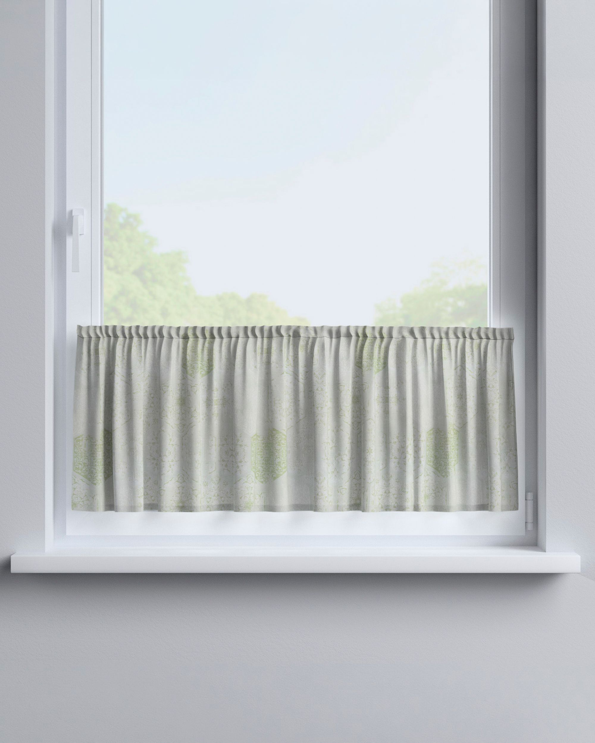 Slot valance colour green fabric gloss, structured, patterned (hover)