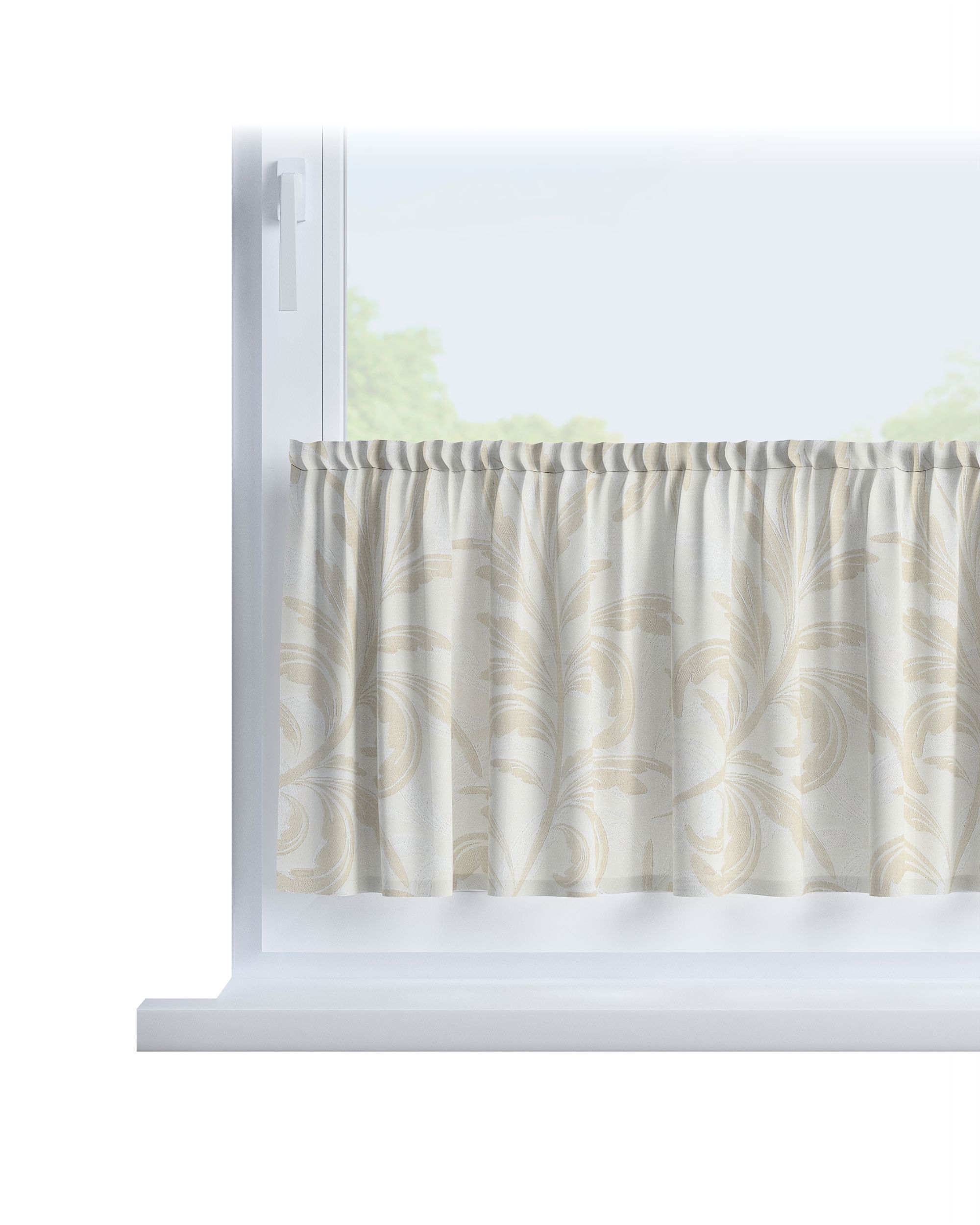 Slot valance colour grey fabric gloss, structured, patterned