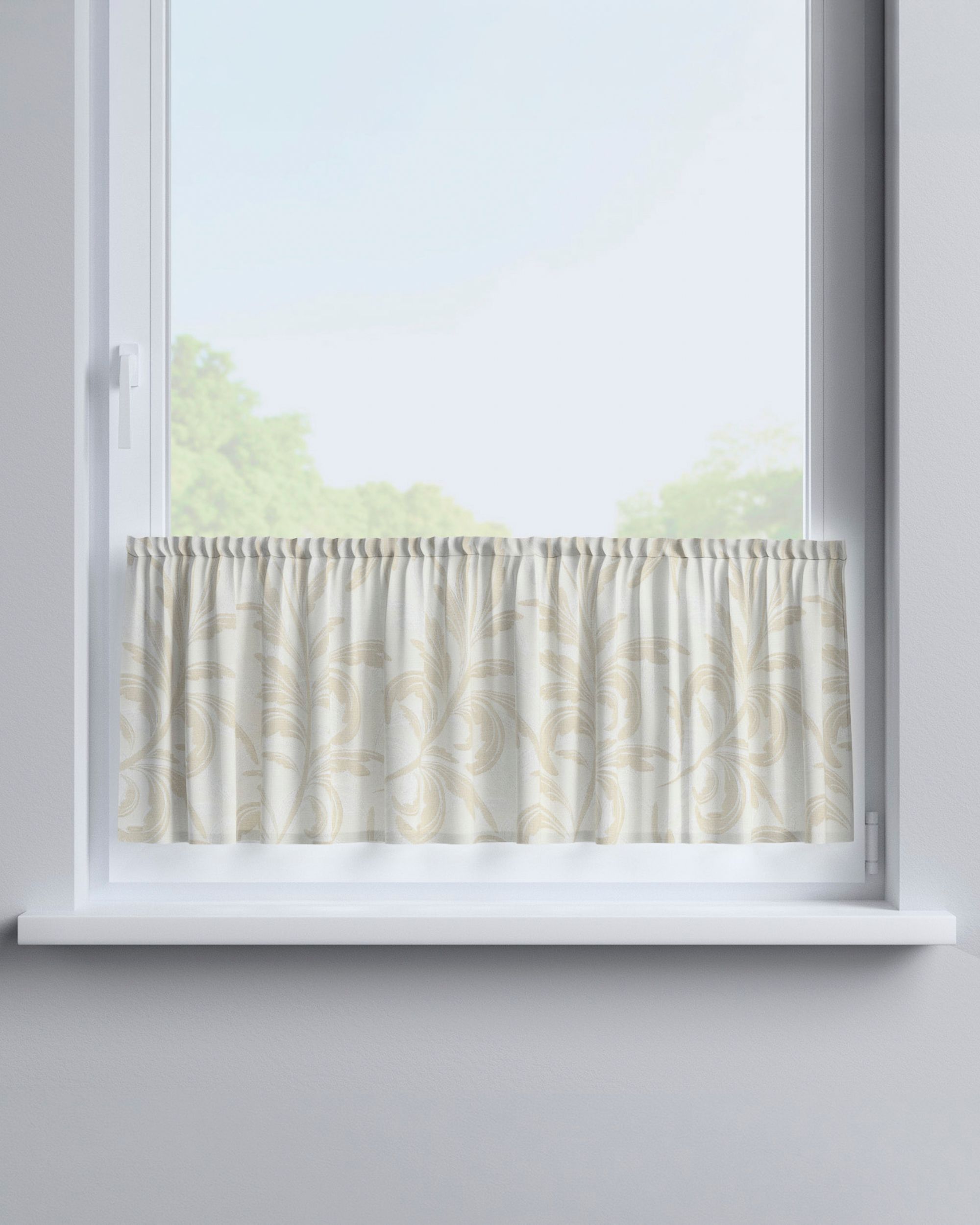 Slot valance colour grey fabric gloss, structured, patterned (hover)