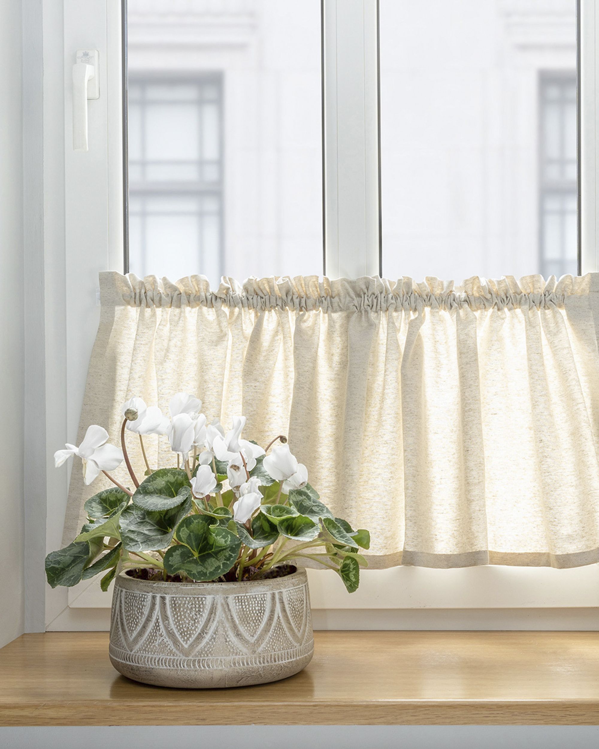 Slot valance colour grey fabric gloss, structured, patterned (hover)