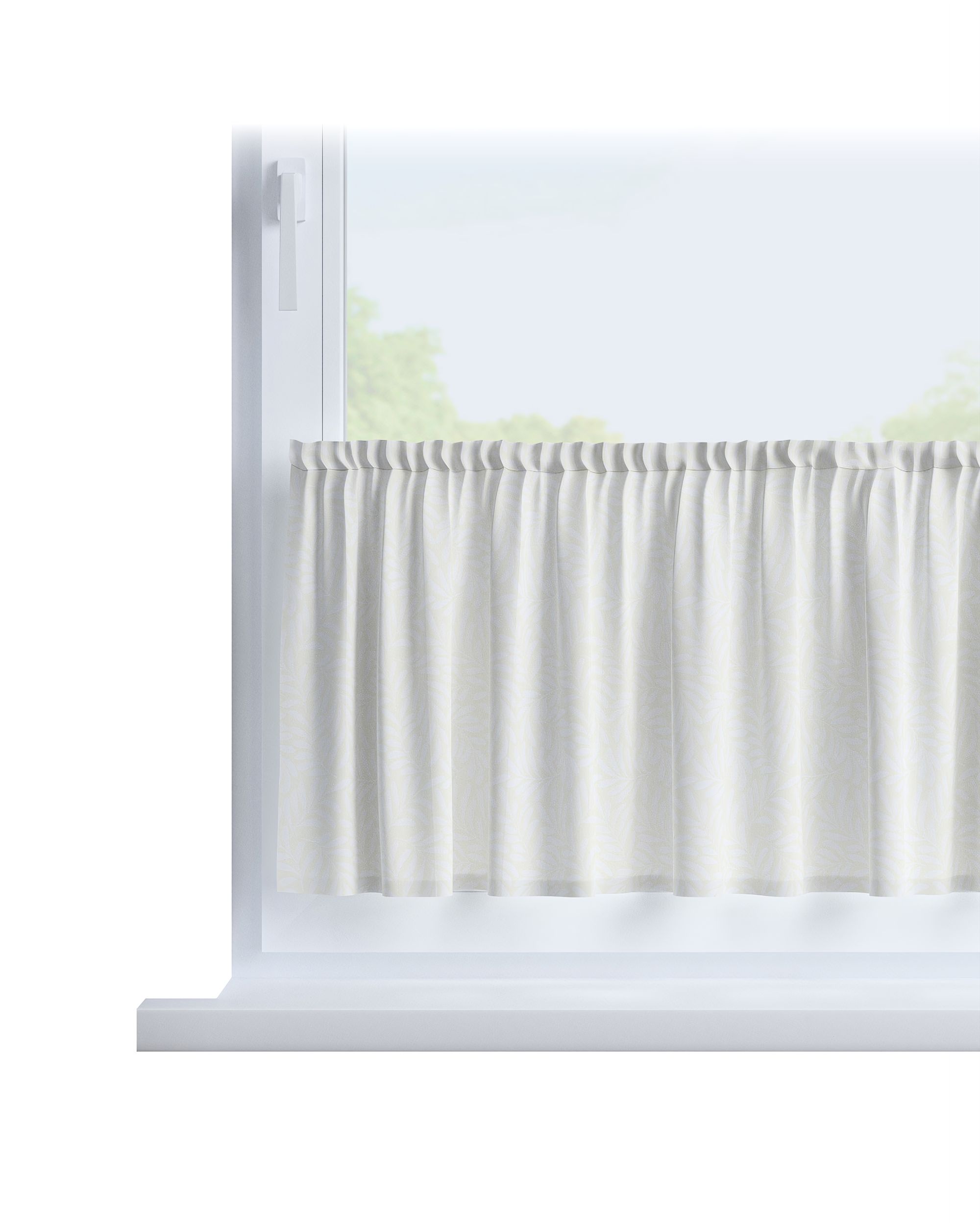Slot valance colour cream fabric structured, patterned
