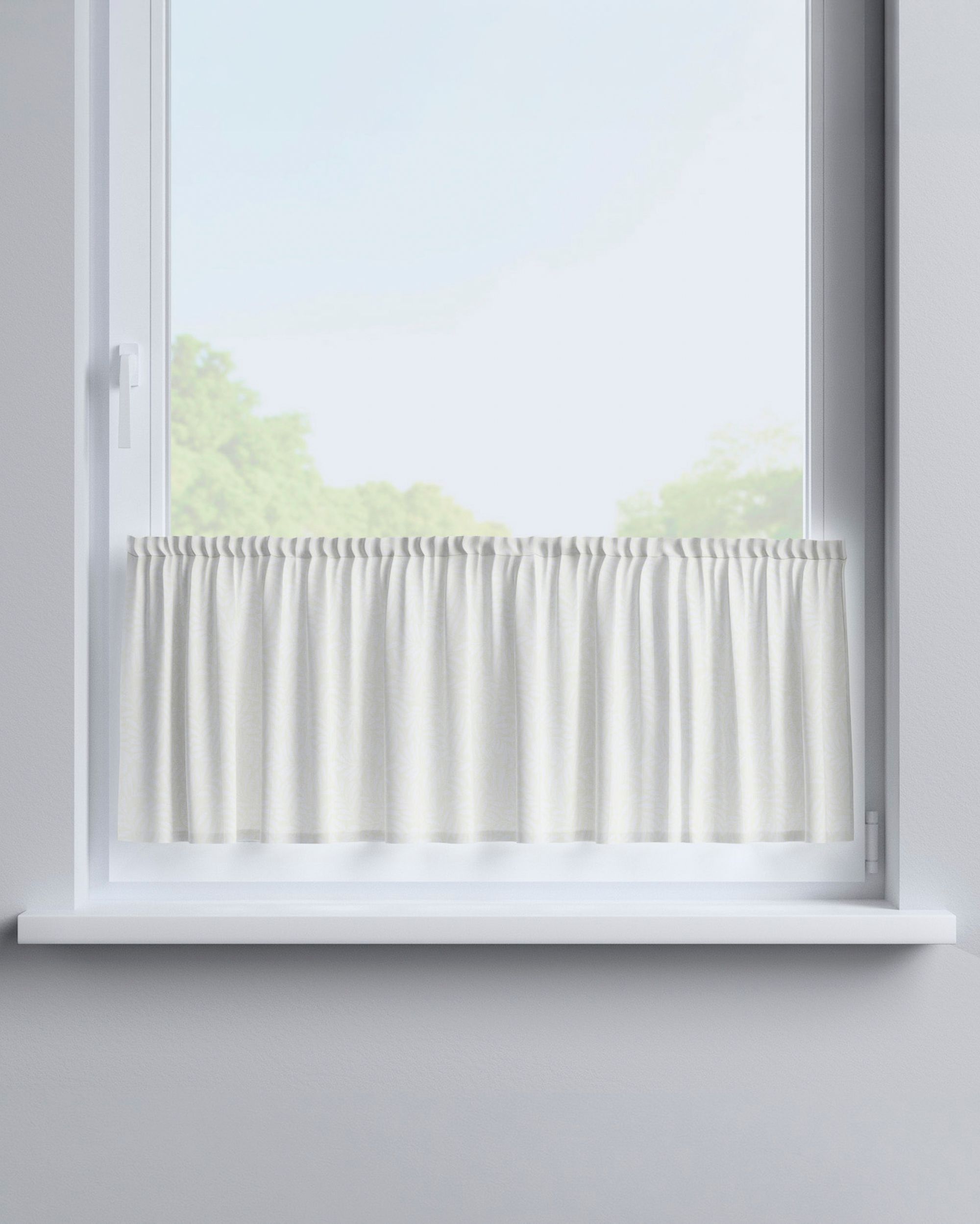 Slot valance colour cream fabric structured, patterned (hover)