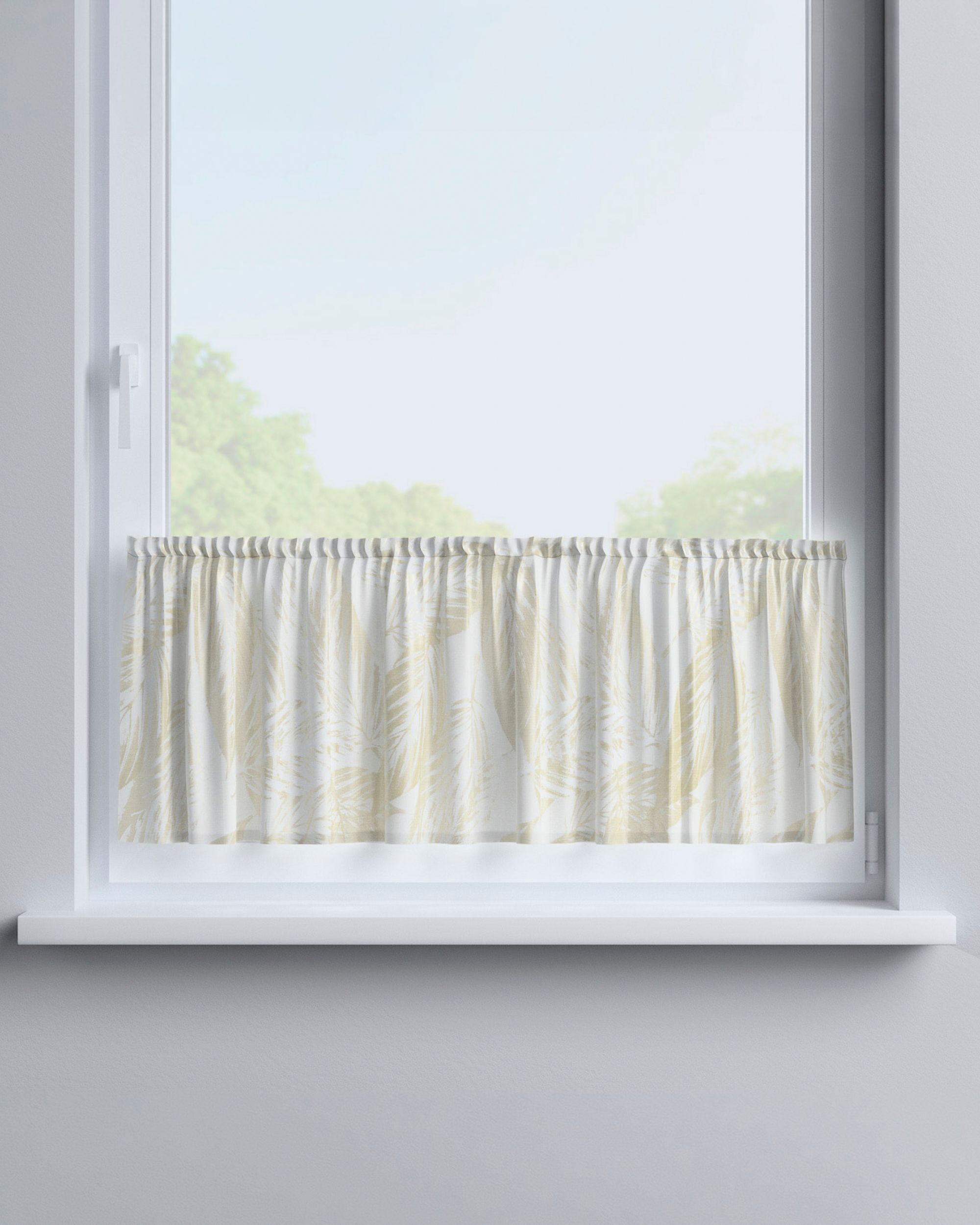 Slot valance colour cream fabric gloss, structured, patterned (hover)