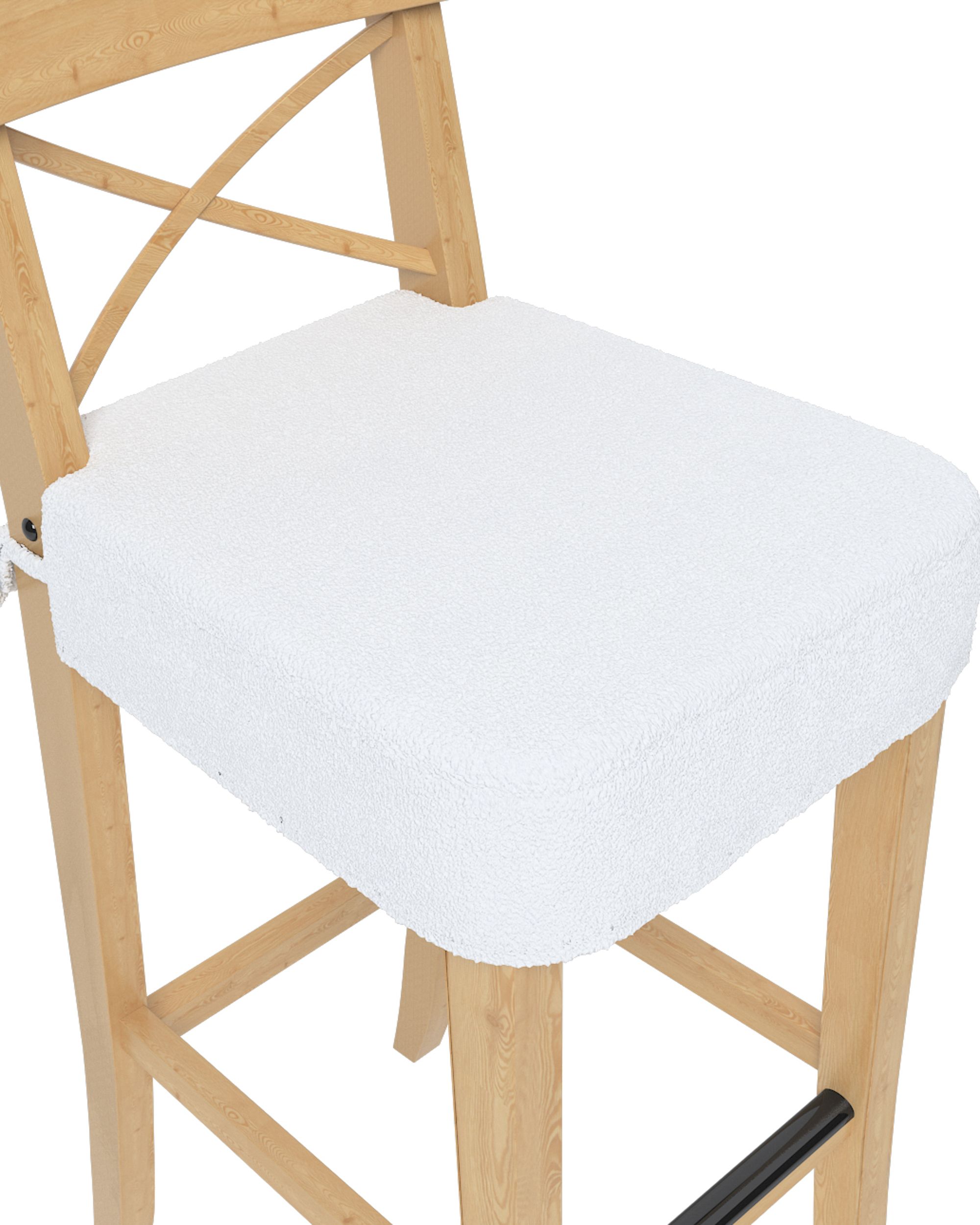 Ingolf bar stool seat pad cover colour white fabric structured (hover)