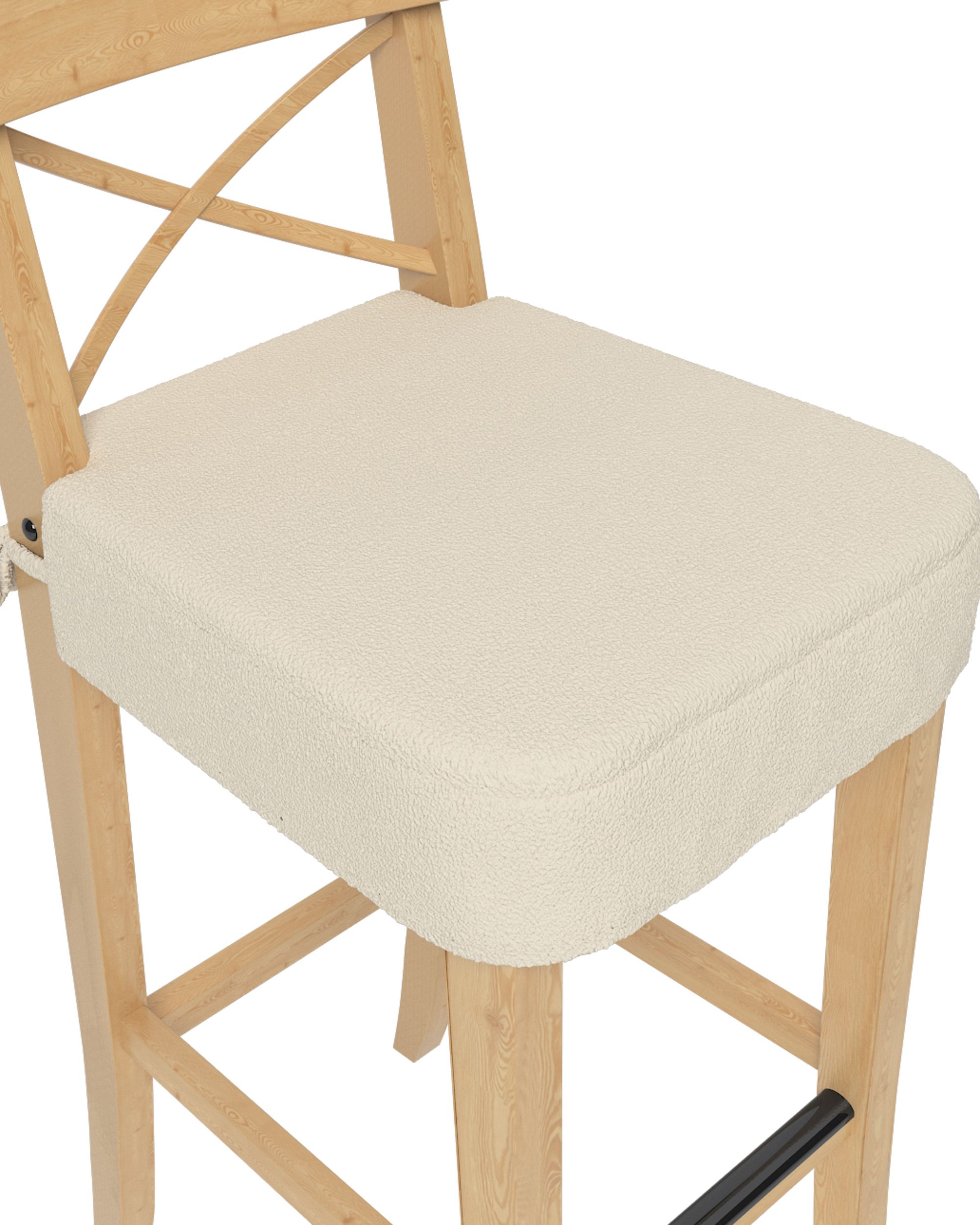 Ingolf bar stool seat pad cover colour beige fabric structured (hover)