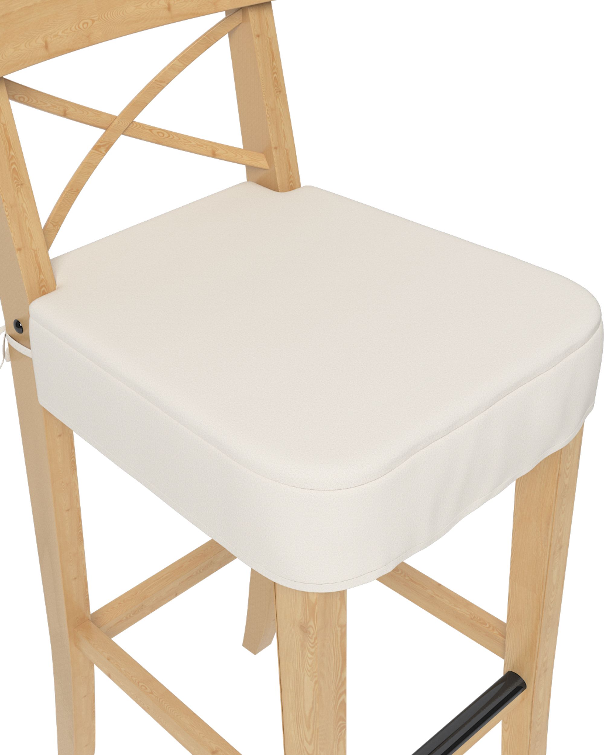Ingolf bar stool seat pad cover colour beige fabric structured (hover)