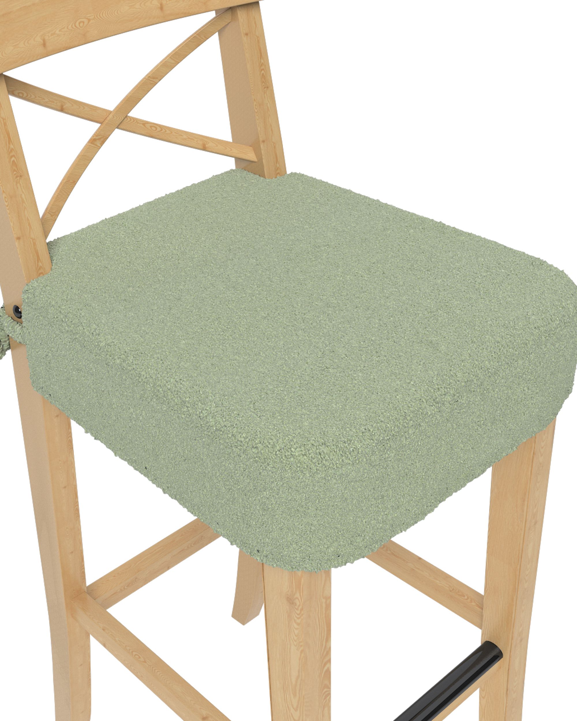 Ingolf bar stool seat pad cover colour green fabric structured (hover)