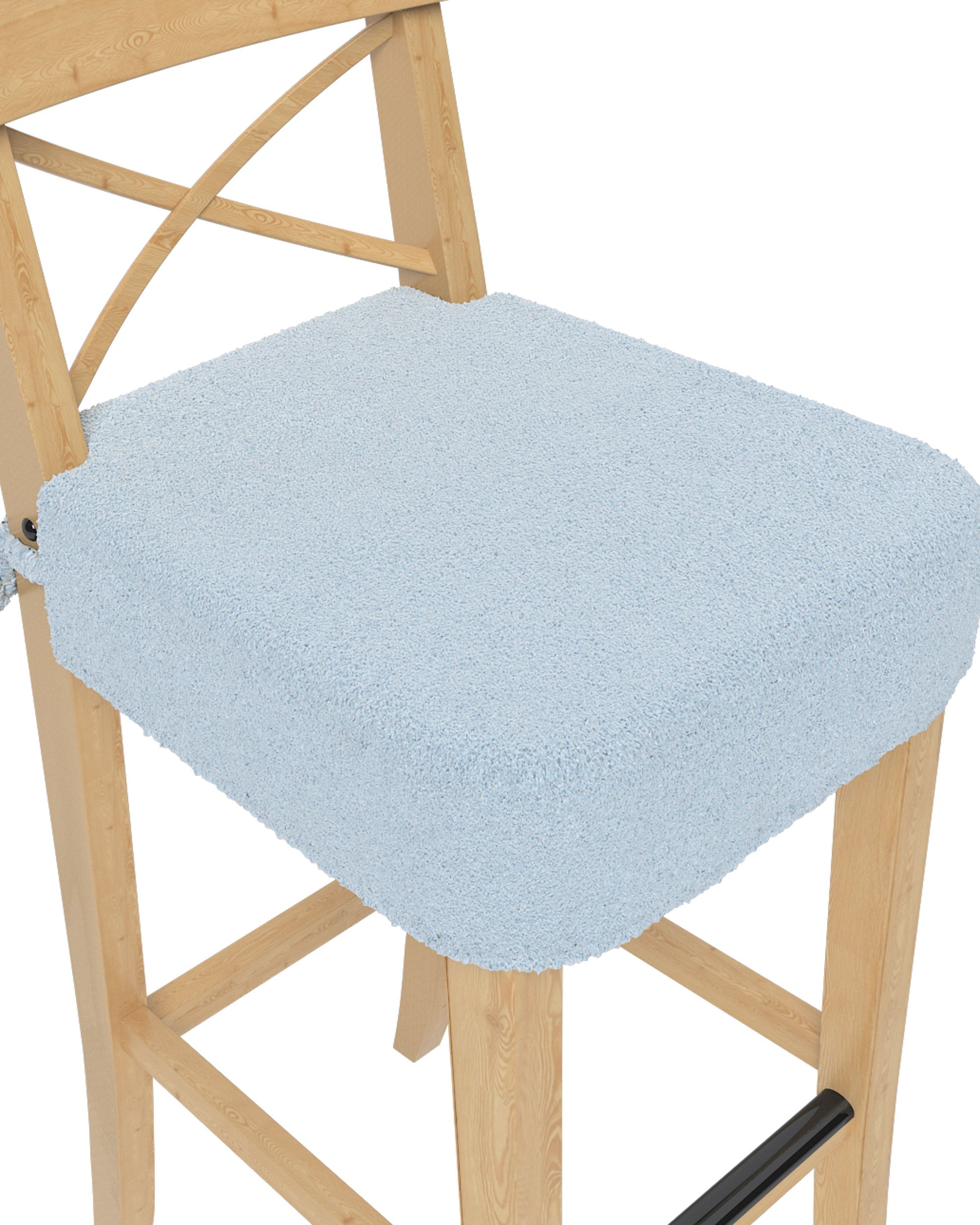 Ingolf bar stool seat pad cover colour blue fabric structured (hover)