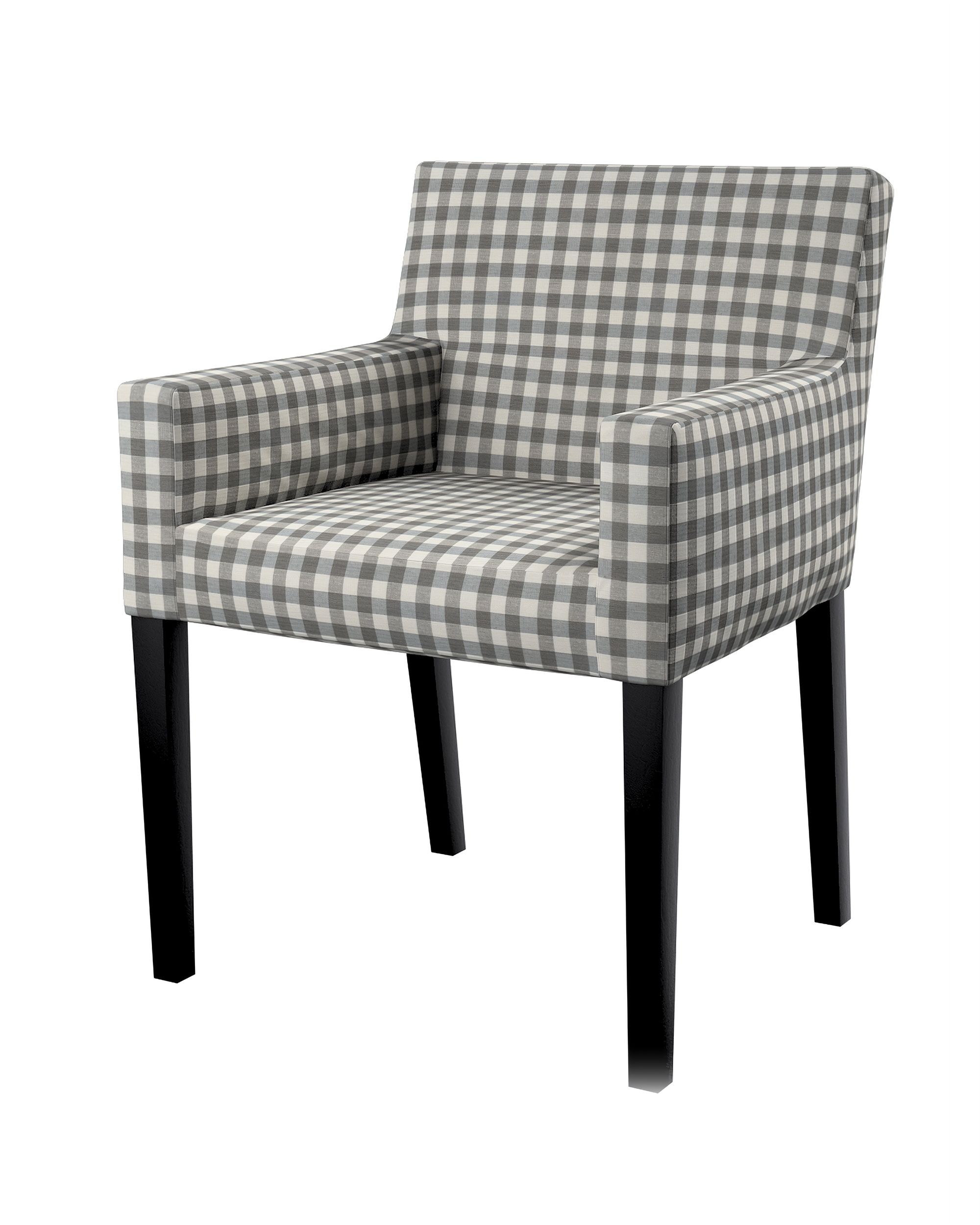 Nils chair cover colour grey fabric patterned