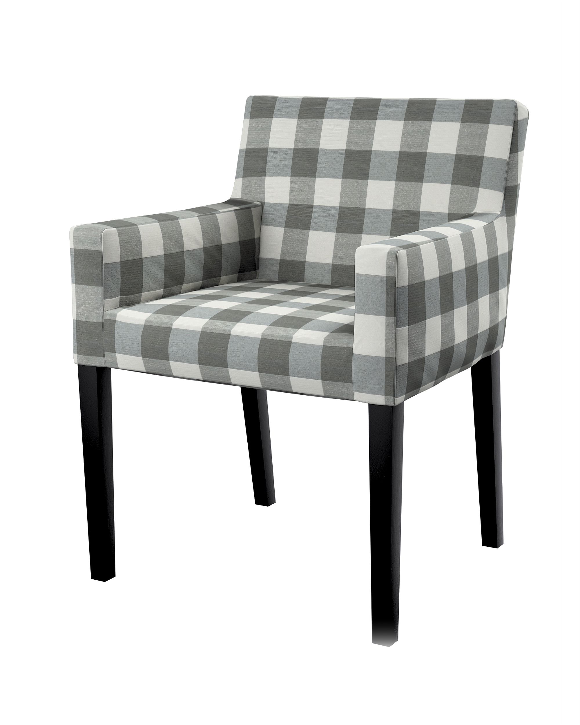 Nils chair cover colour grey fabric patterned